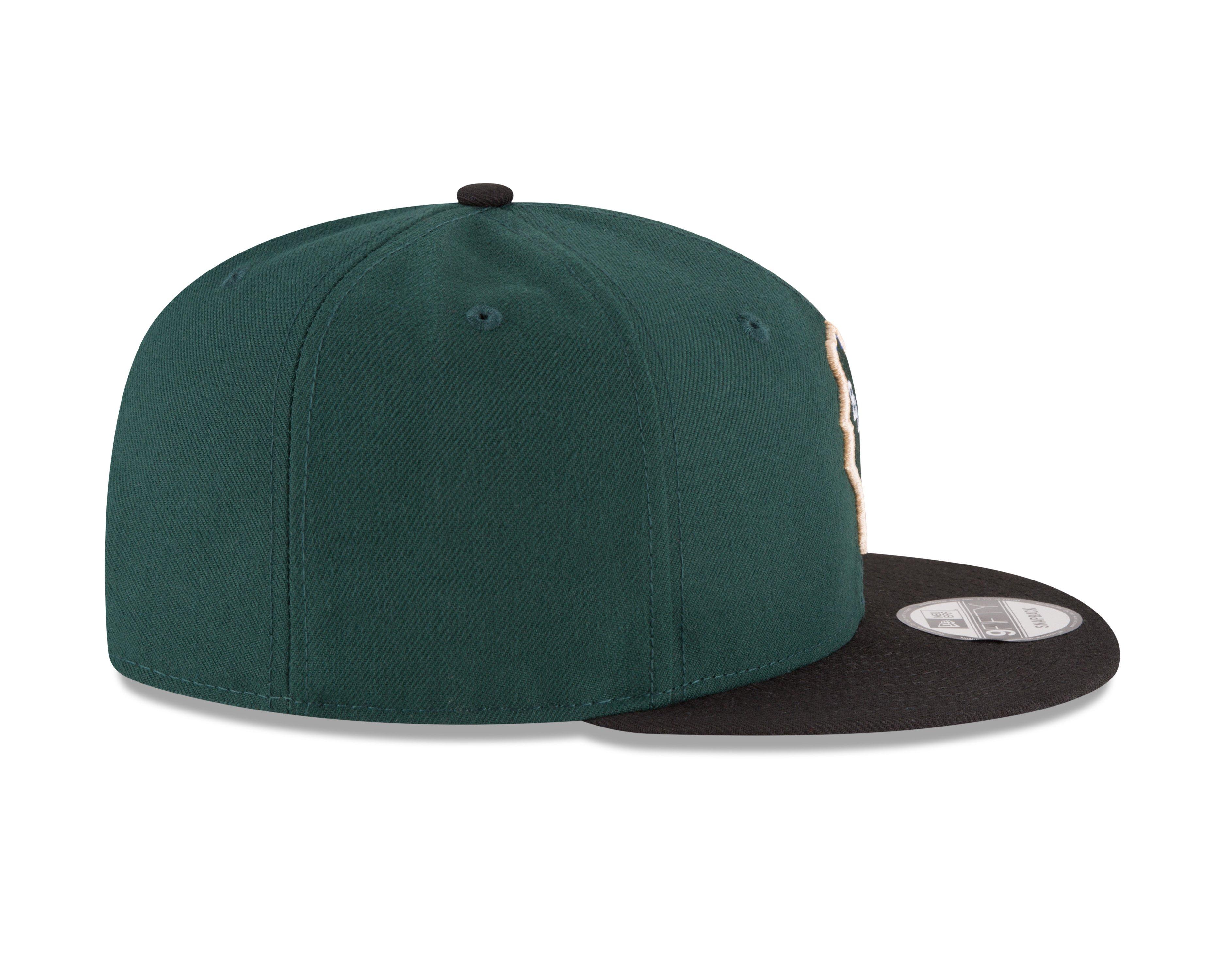 New Era Milwaukee Bucks 9FIFTY Snapback Hat - Green/Black - GREEN/BLACK Thumbnail View 6