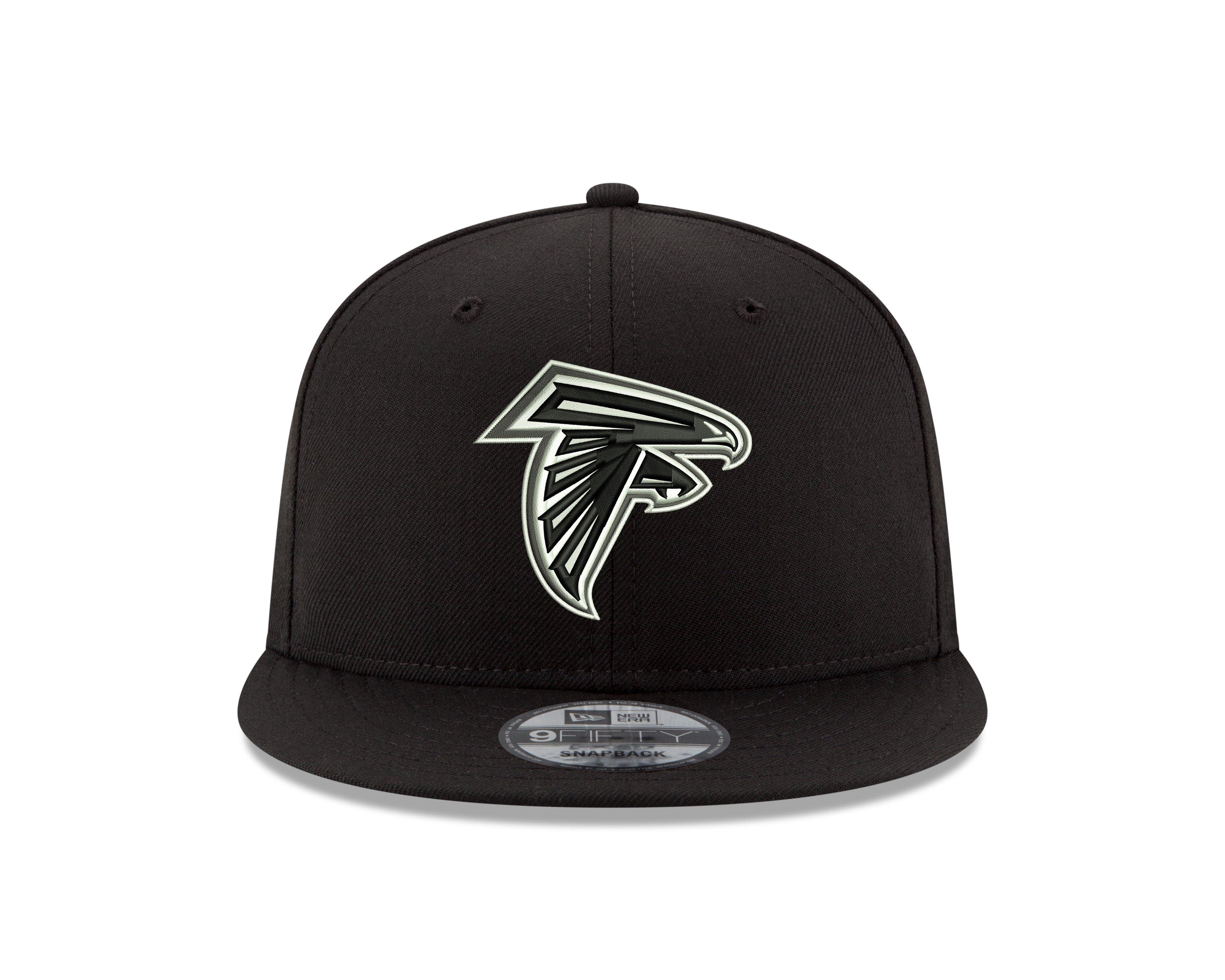 New Era Atlanta Falcons 9FIFTY Snapback Hat - Black/White - BLACK/WHITE Thumbnail View 3