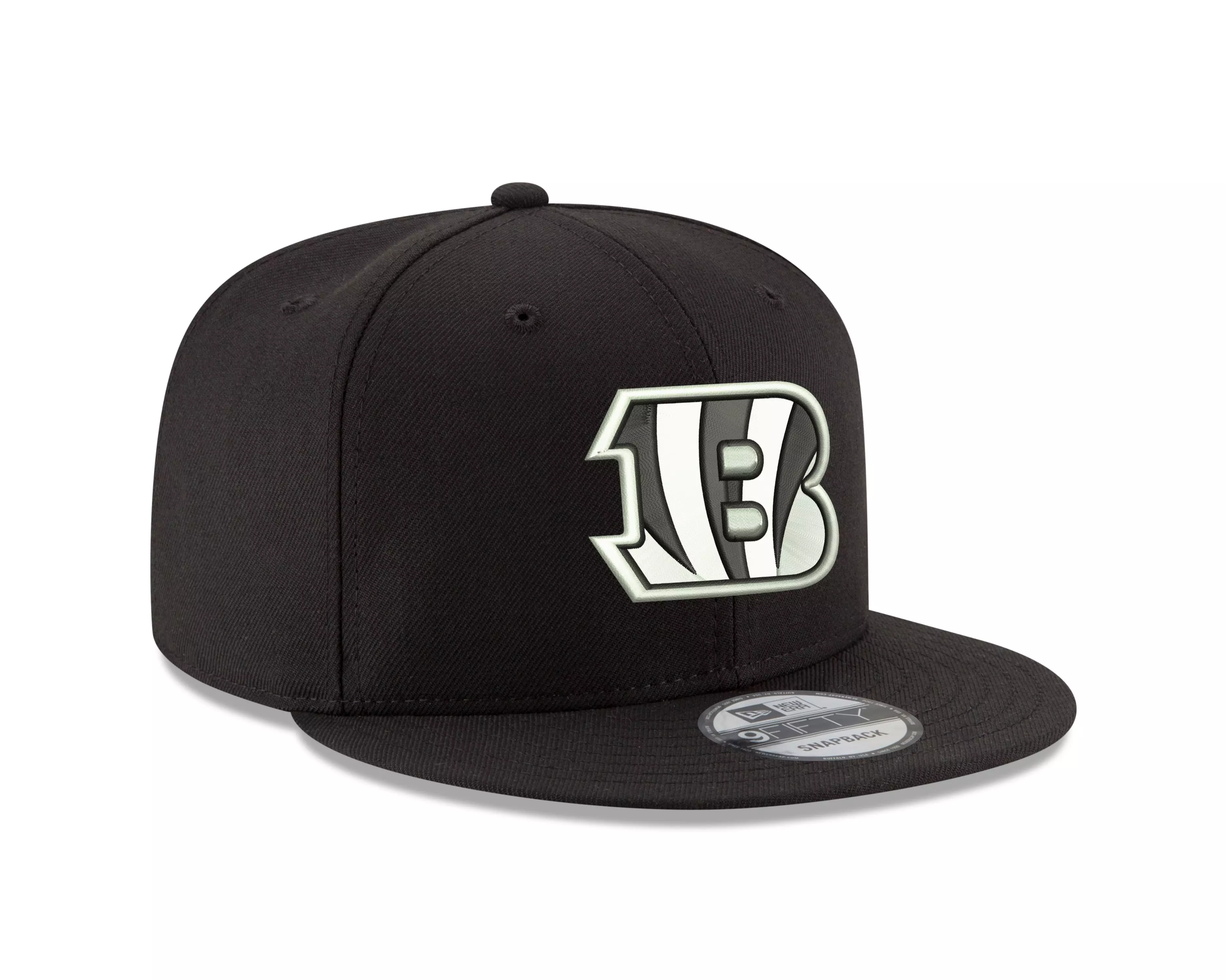 New Era Cincinnati Bengals 9FIFTY Snapback Hat - Black/White - BLACK/WHITE