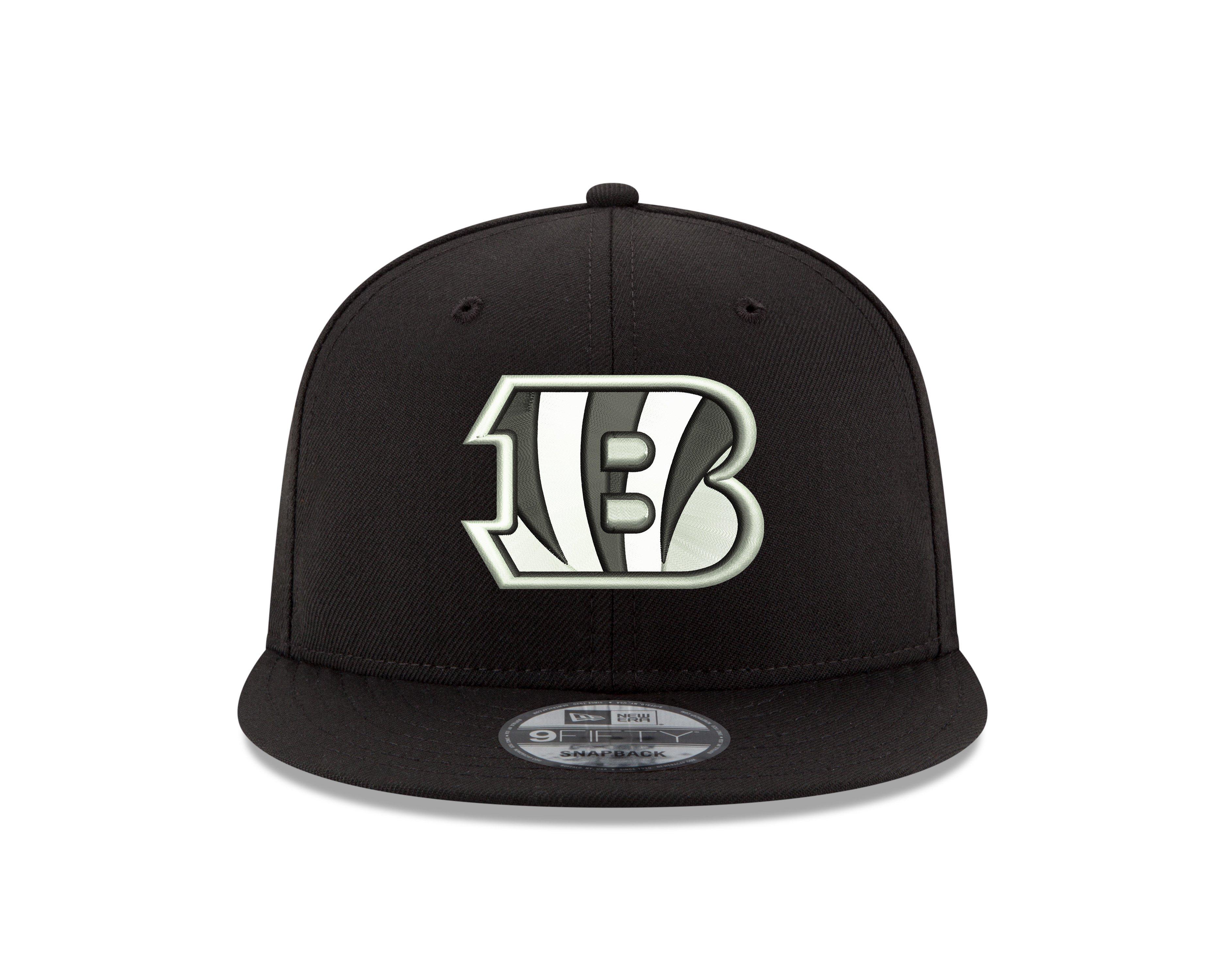 New Era Cincinnati Bengals 9FIFTY Snapback Hat - Black/White - BLACK/WHITE Thumbnail View 3