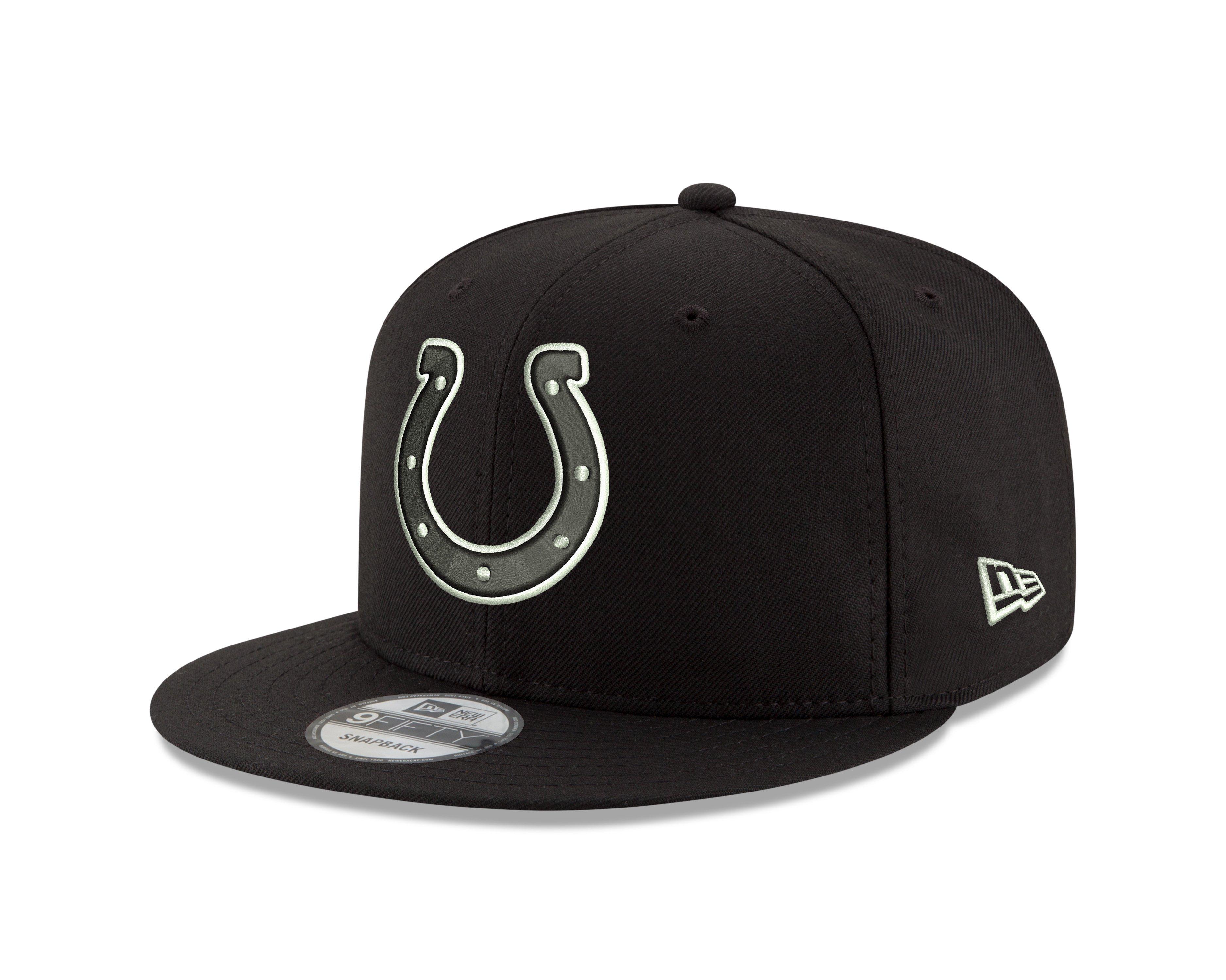 New Era Indianapolis Colts 9FIFTY Snapback Hat - Black/White - BLACK/WHITE Thumbnail View 1
