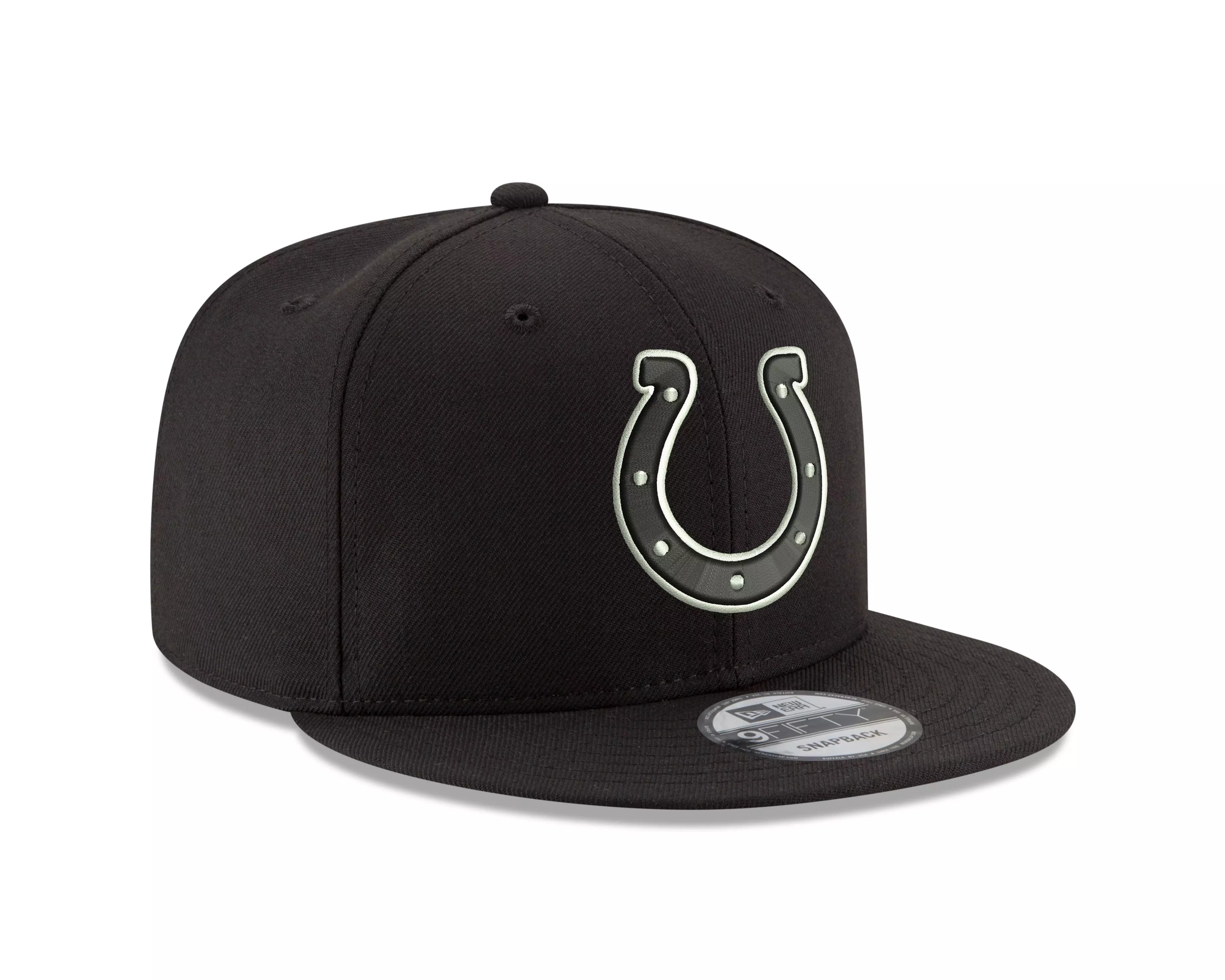 New Era Indianapolis Colts 9FIFTY Snapback Hat - Black/White - BLACK/WHITE