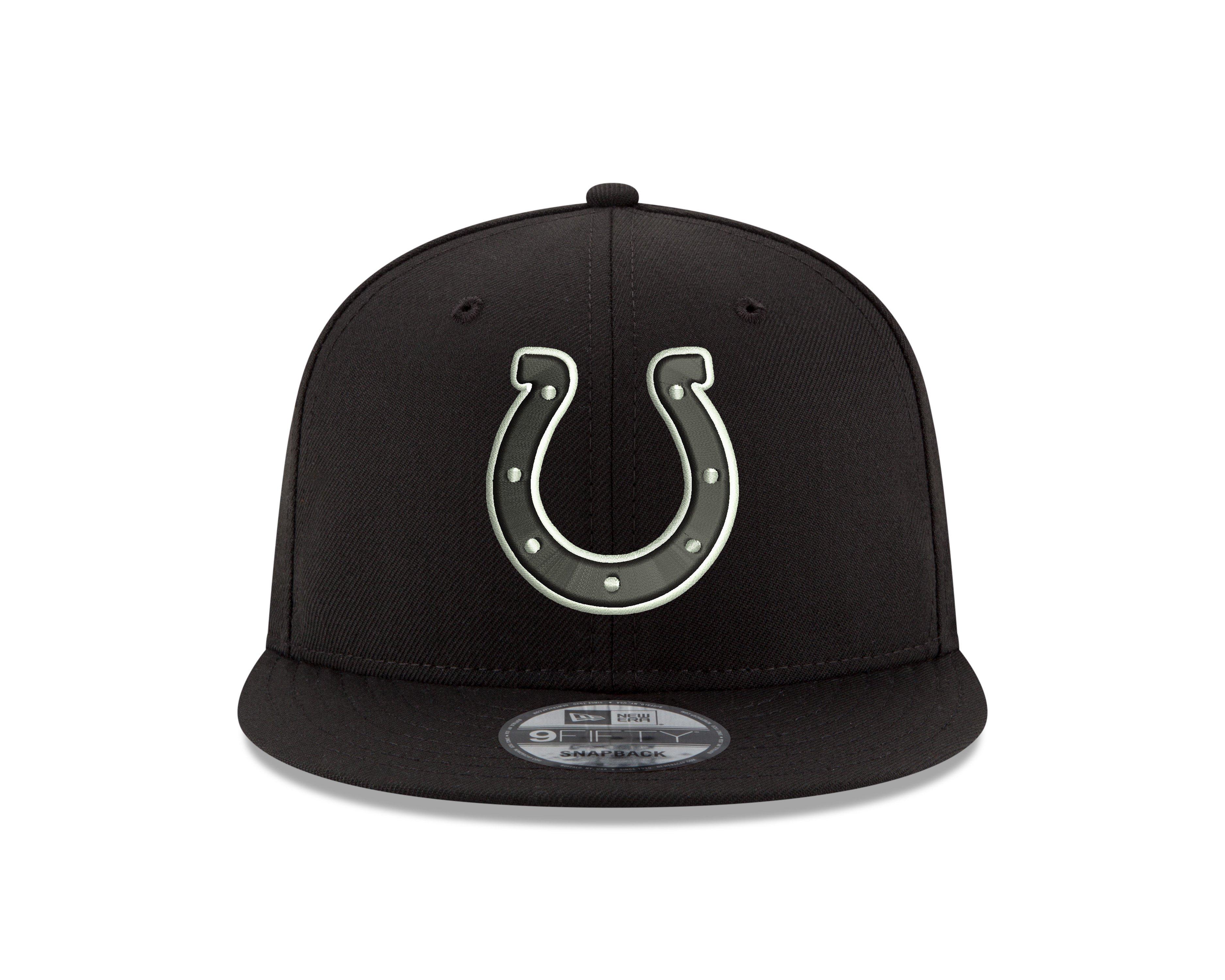 New Era Indianapolis Colts 9FIFTY Snapback Hat - Black/White - BLACK/WHITE Thumbnail View 3