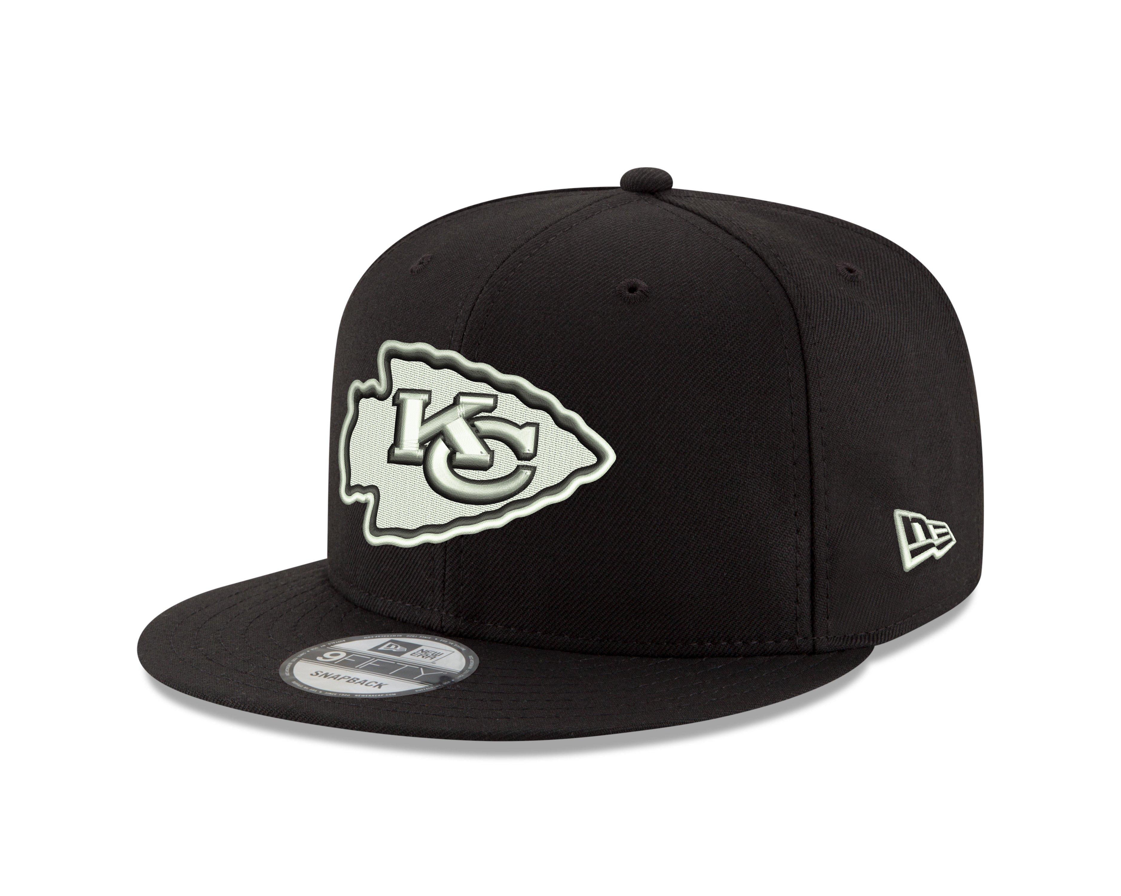 New Era Kansas City Chiefs 9FIFTY Snapback Hat - Black/White - BLACK/WHITE Thumbnail View 1