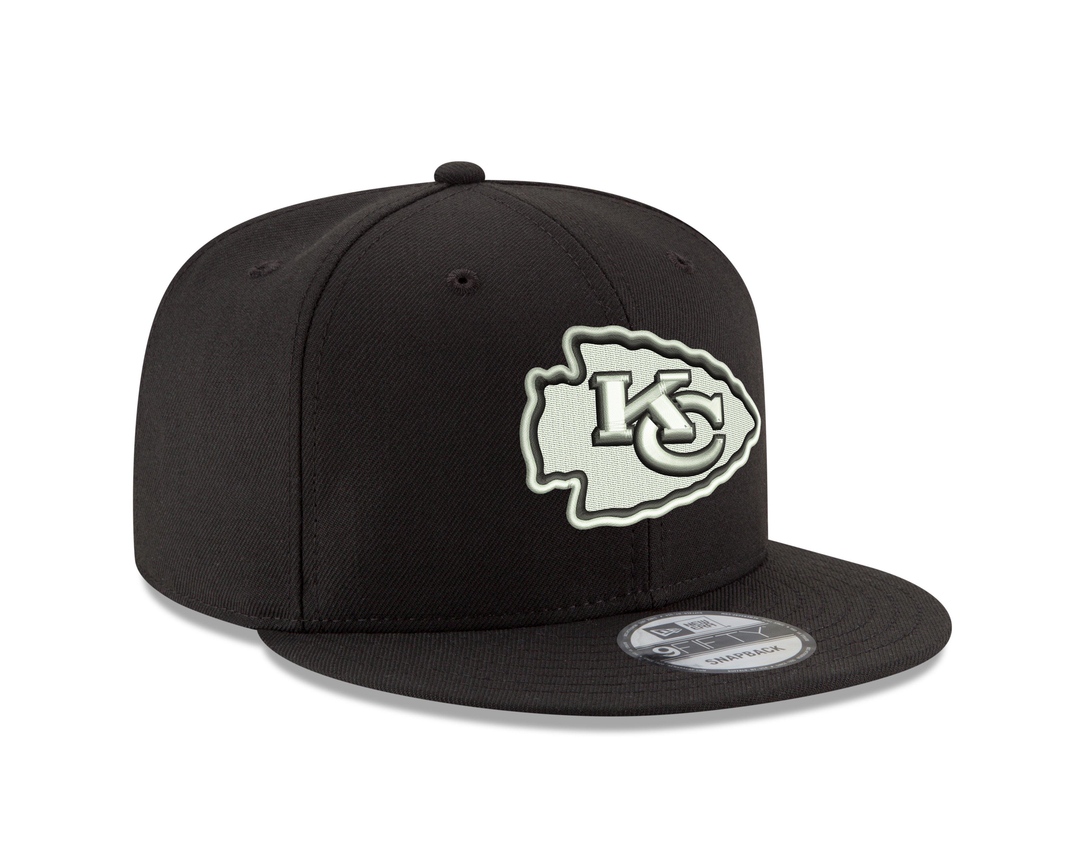 New Era Kansas City Chiefs 9FIFTY Snapback Hat - Black/White - BLACK/WHITE Thumbnail View 2