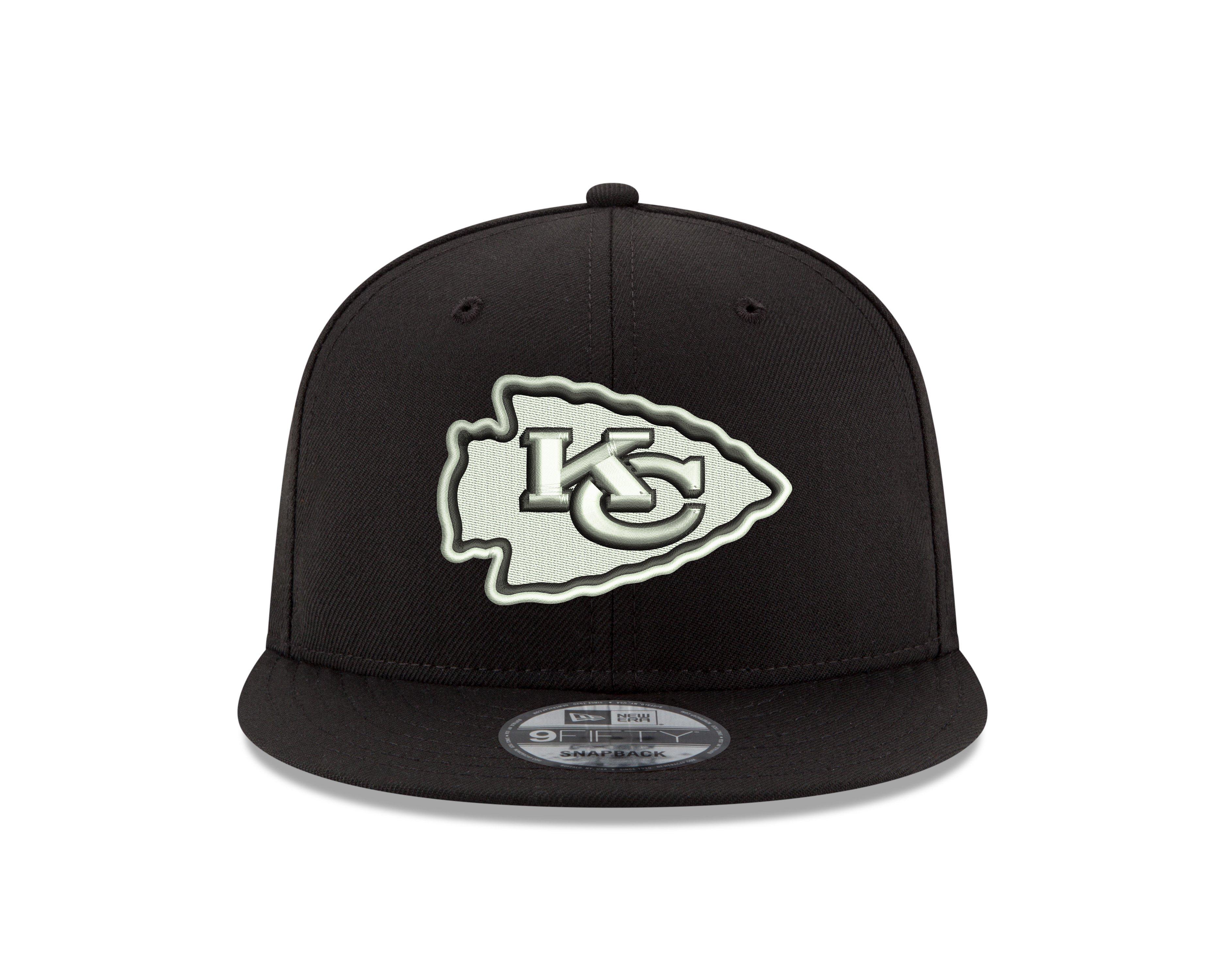 New Era Kansas City Chiefs 9FIFTY Snapback Hat - Black/White - BLACK/WHITE Thumbnail View 3