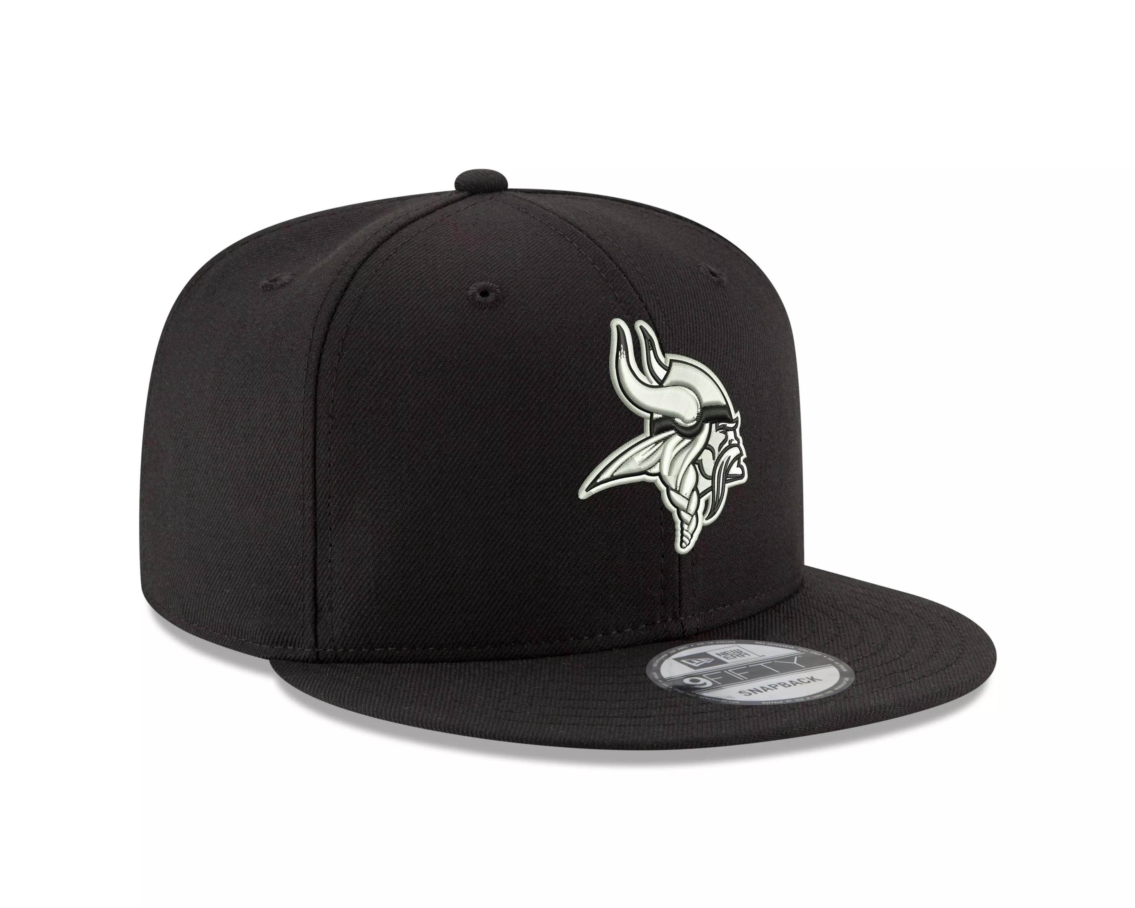 New Era Minnesota Vikings 9FIFTY Snapback Hat-Black/White - BLACK/WHITE