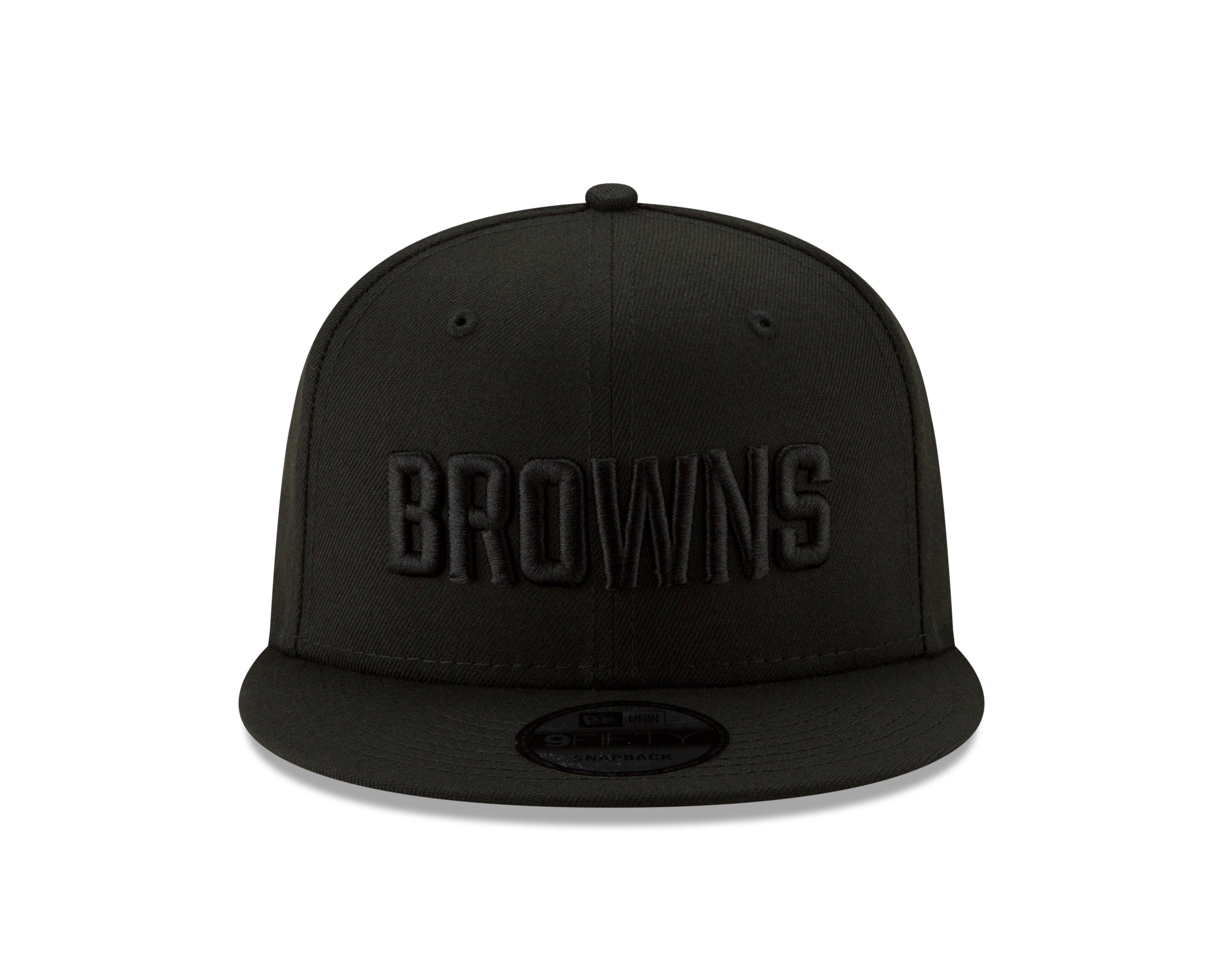 New Era Cleveland Browns 9FIFTY Snapback Hat - Black - BLACK Thumbnail View 3
