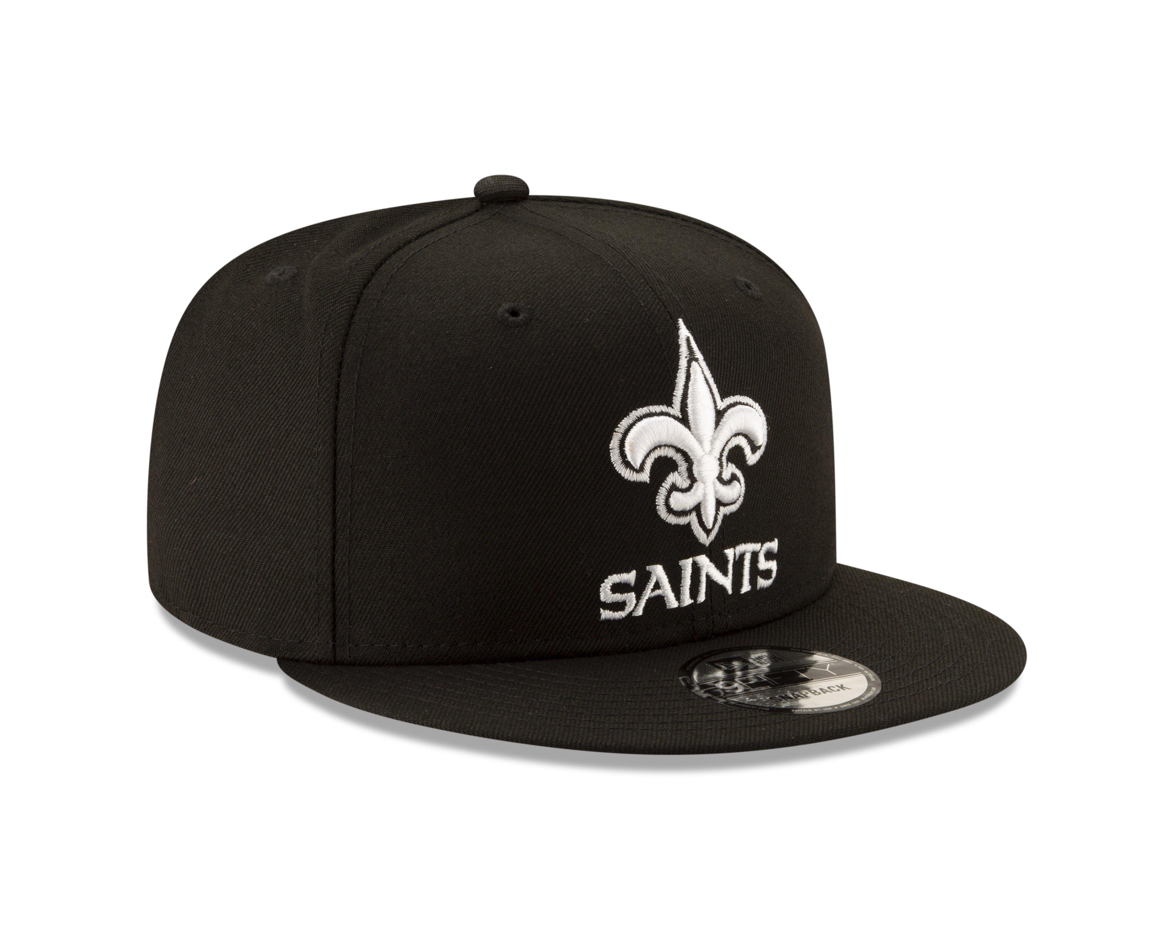 New Era New Orleans Saints 9FIFTY Snapback Hat - Black/White - BLACK/WHITE Thumbnail View 2