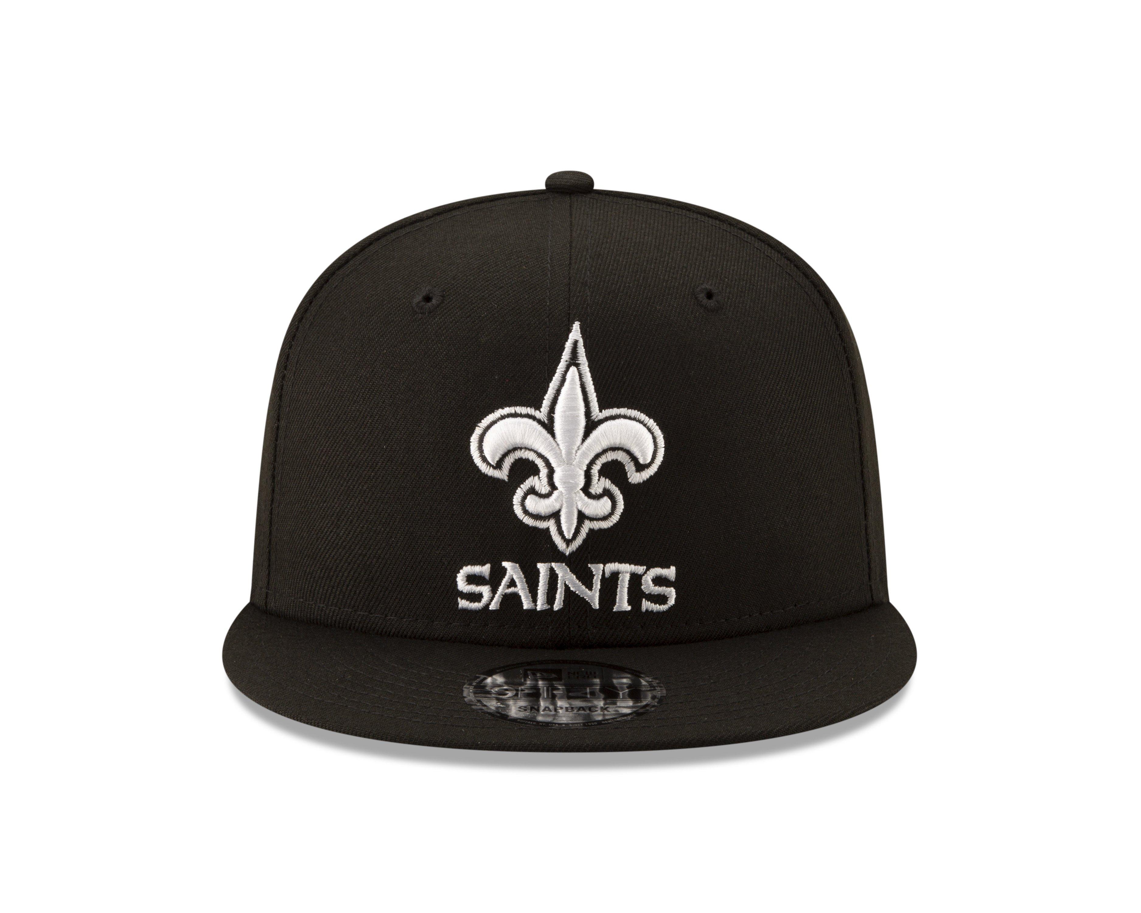 New Era New Orleans Saints 9FIFTY Snapback Hat - Black/White - BLACK/WHITE Thumbnail View 3