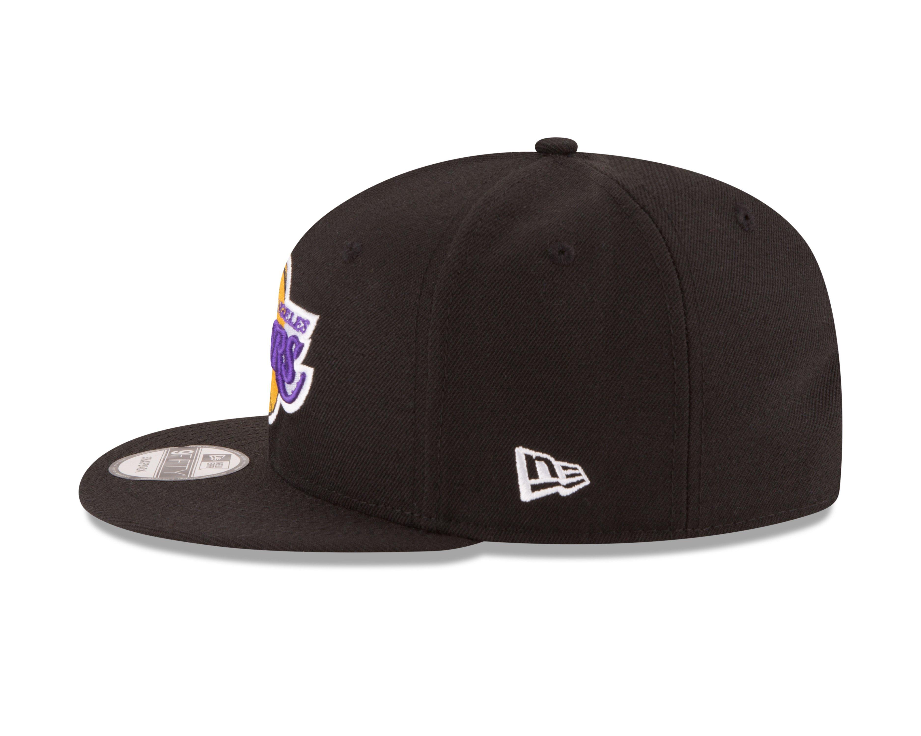 New Era Los Angeles Lakers 9FIFTY Snapback Hat - Black/Purple - BLACK/PURPLE Thumbnail View 5