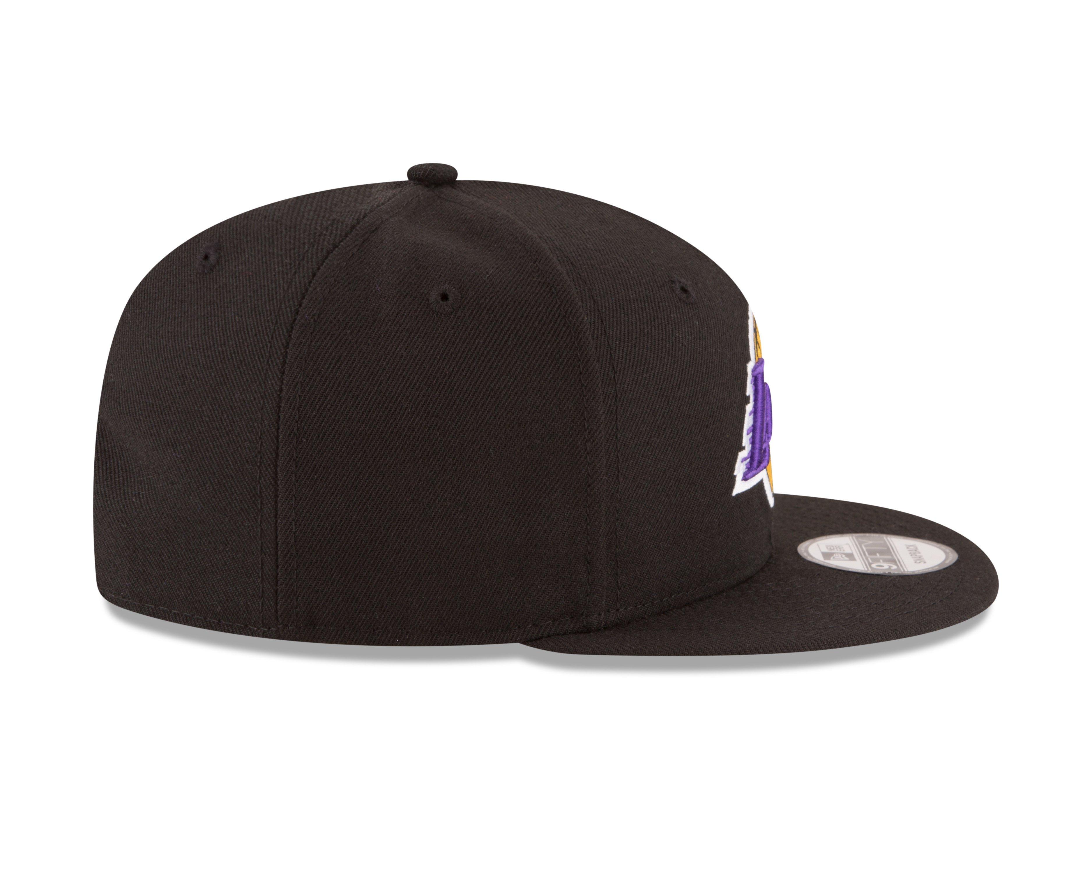 New Era Los Angeles Lakers 9FIFTY Snapback Hat - Black/Purple - BLACK/PURPLE Thumbnail View 6