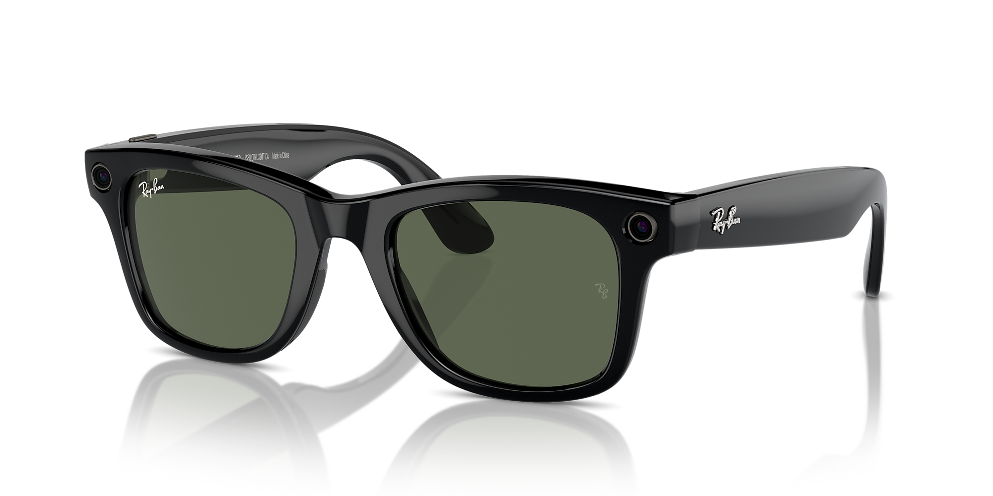 Ray-Ban Meta Wayfarer Sunglasses - Shiny Black Frame - BLACK Thumbnail View 1