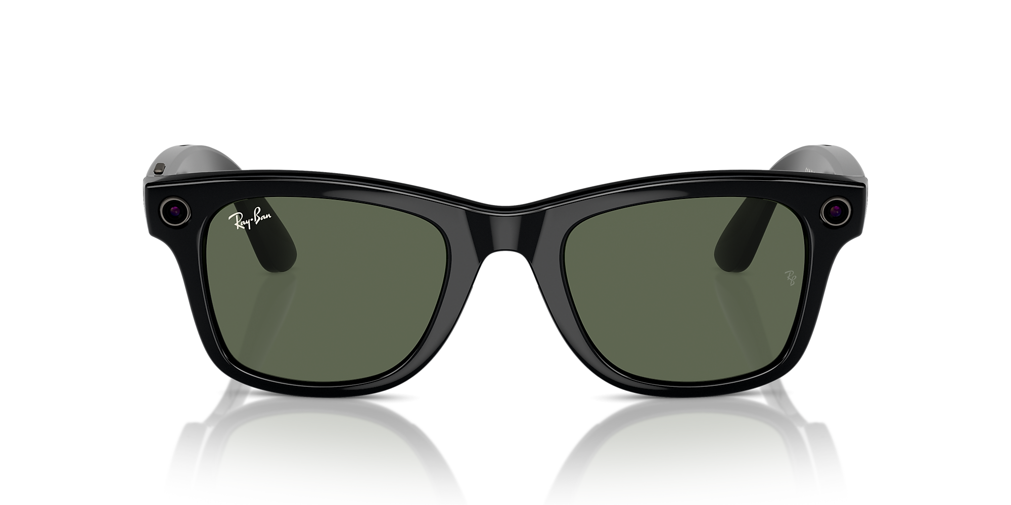 Ray-Ban Meta Wayfarer Sunglasses - Shiny Black Frame - BLACK Thumbnail View 3