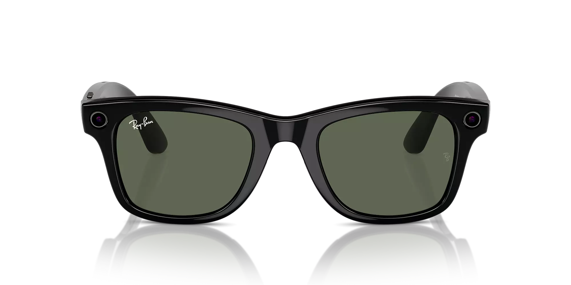 Ray-Ban Meta Wayfarer Sunglasses - Shiny Black Frame - BLACK