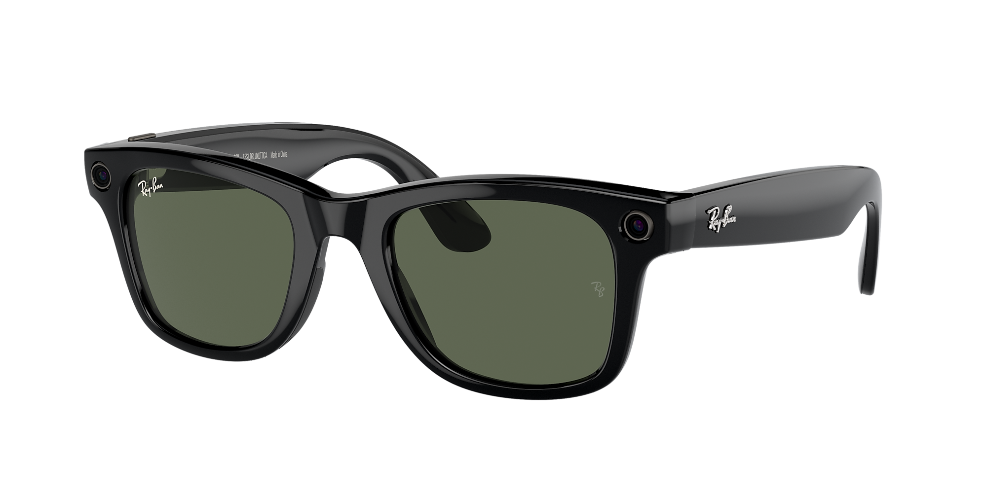 Ray-Ban Meta Wayfarer Sunglasses - Shiny Black Frame - BLACK Thumbnail View 5