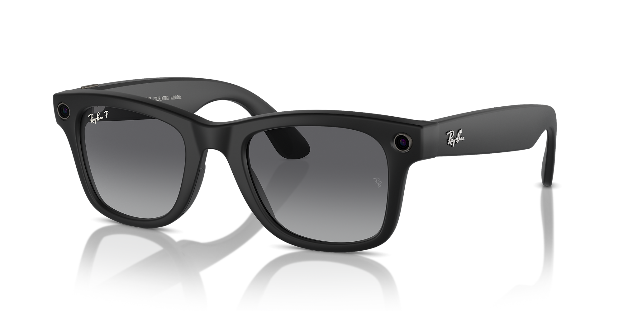 Ray-Ban Meta Wayfarer Sunglasses - Matte Black Frame - BLACK Thumbnail View 1