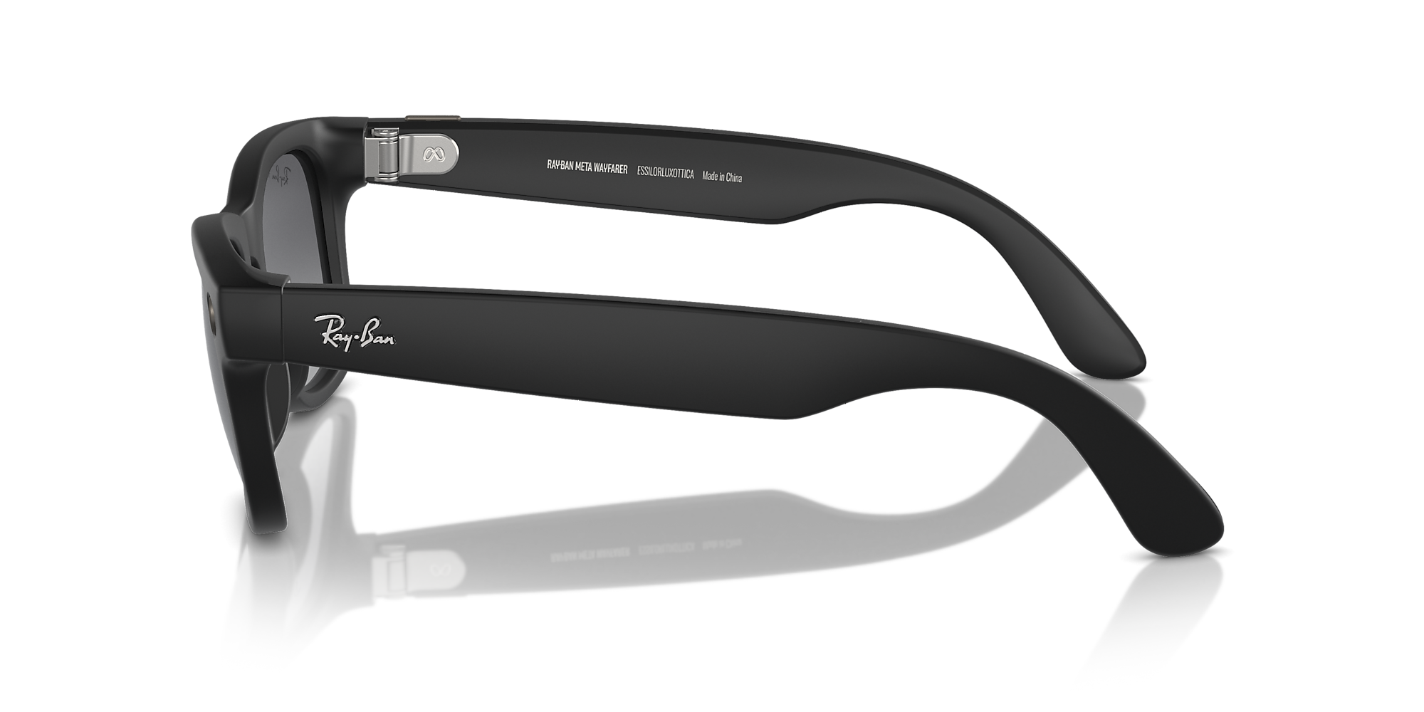 Ray-Ban Meta Wayfarer Sunglasses - Matte Black Frame - BLACK Thumbnail View 3