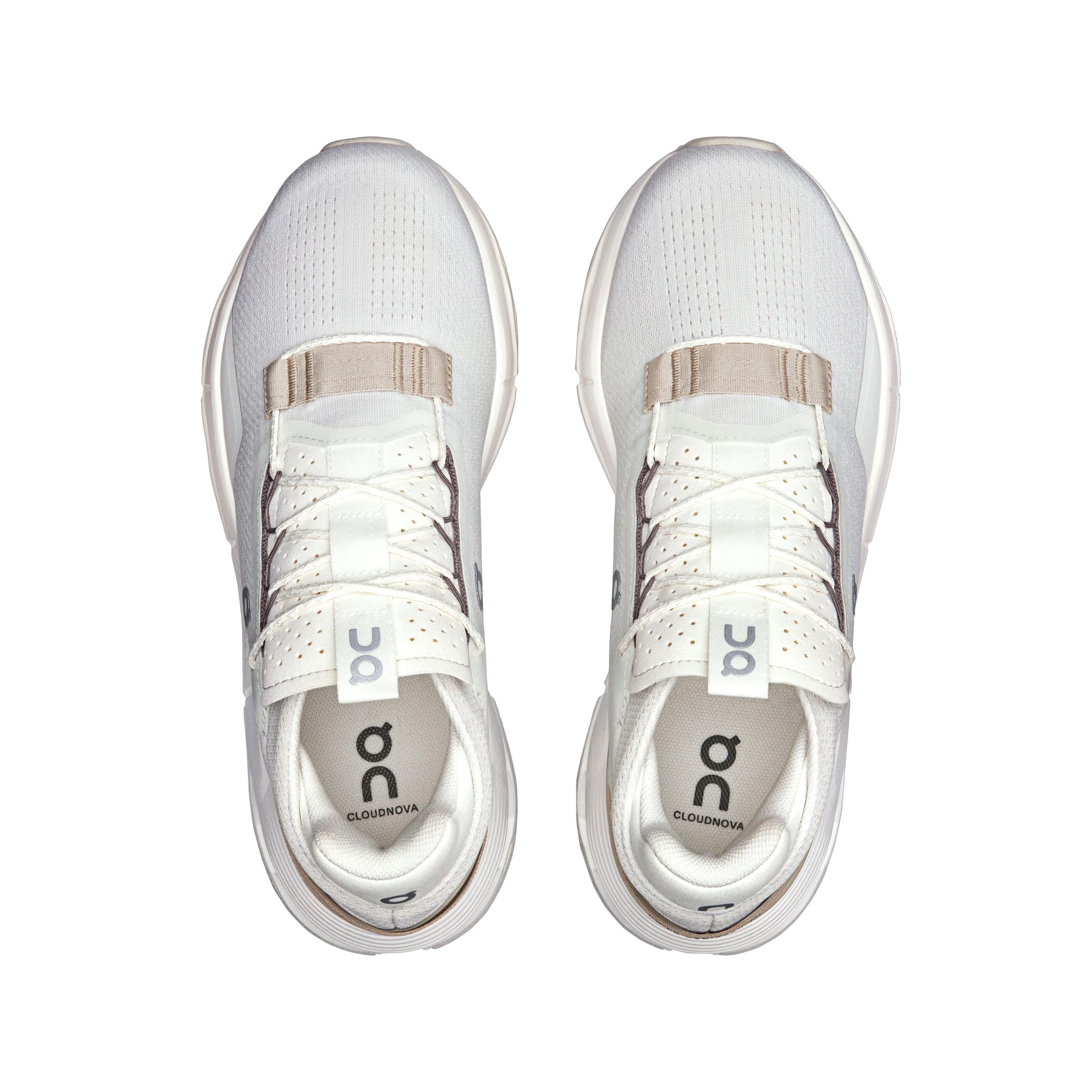 On Cloudnova 2 "Ice/Sand" Women's Shoe - WHITE/BEIGE Thumbnail View 3