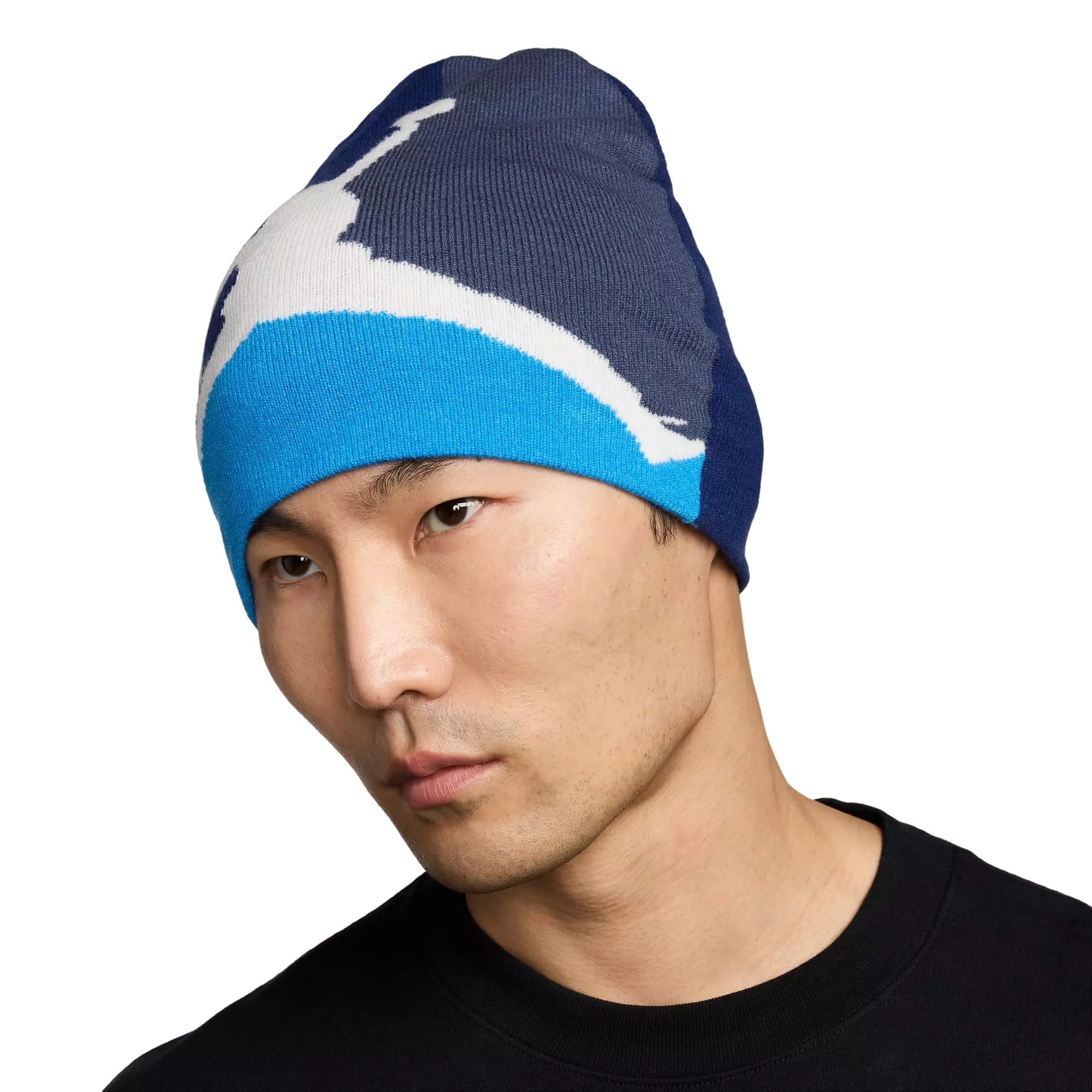 Jordan Brooklyn Peak Beanie - BLUE/GREY