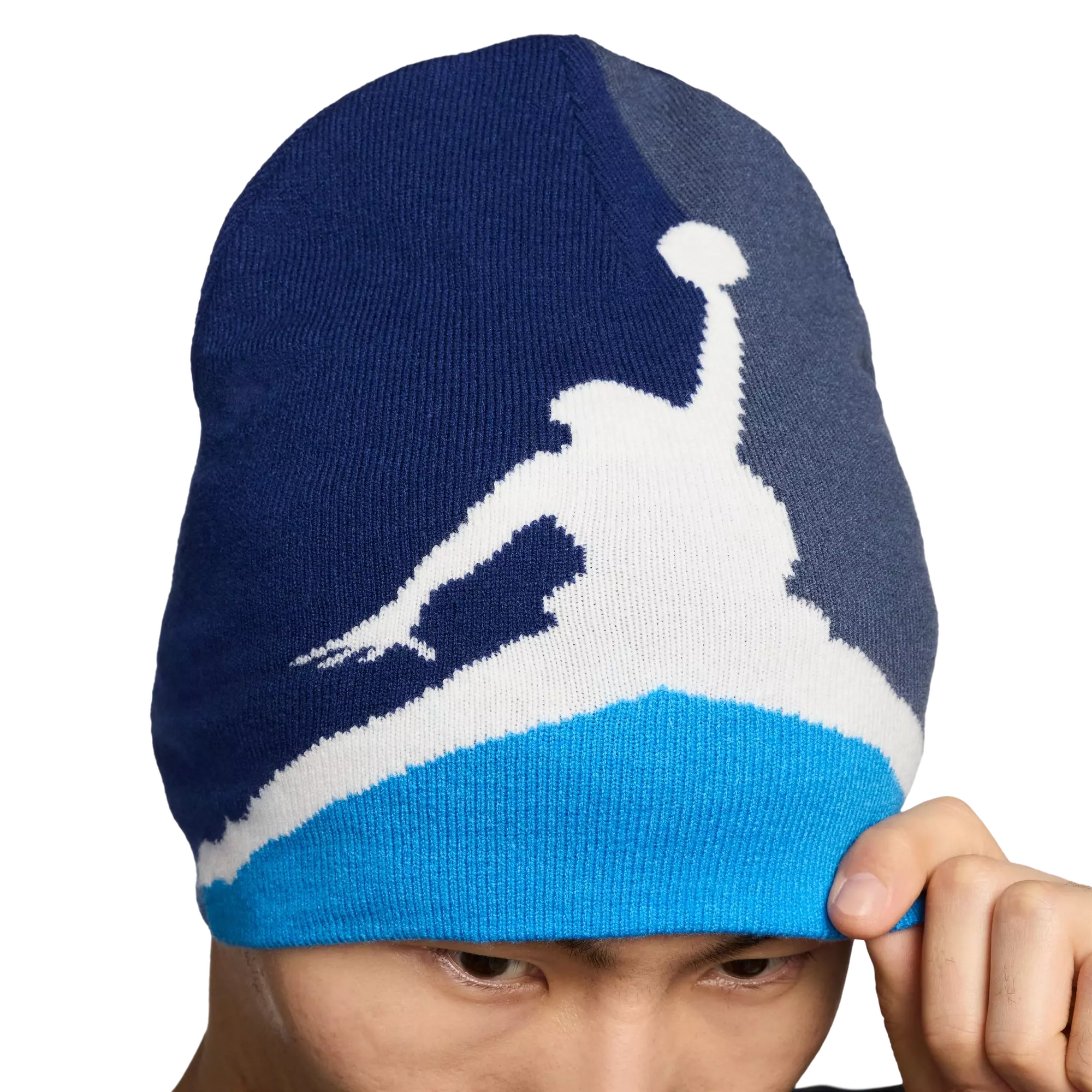 Jordan Brooklyn Peak Beanie - BLUE/GREY
