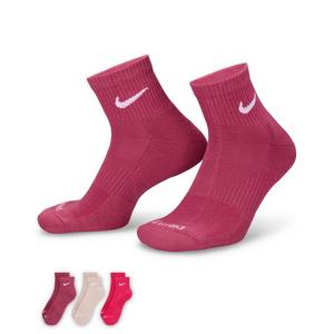 Nike Everyday Plus Cushioned Training Ankle Socks (3 Pairs)-Pink