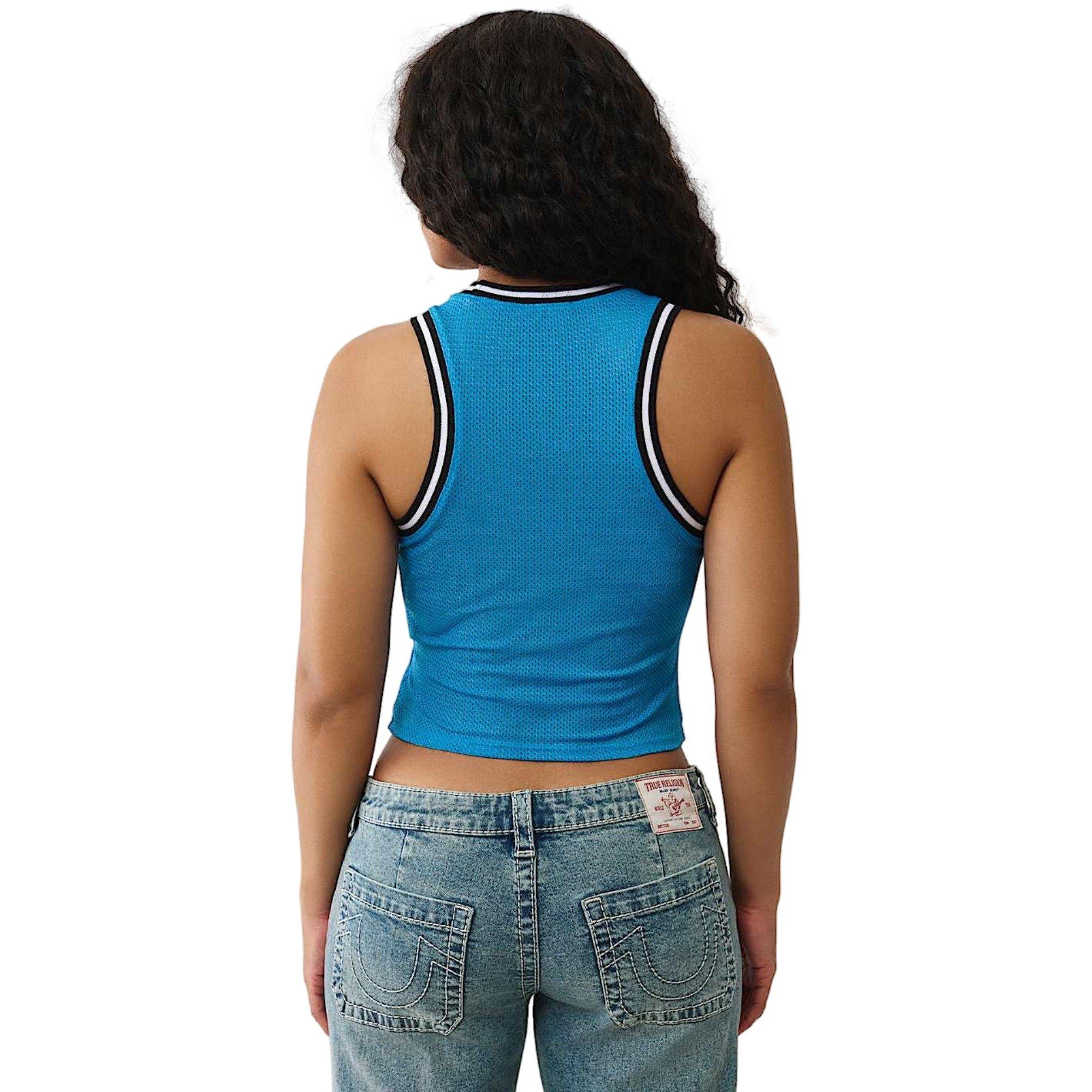 True Religion Women's Sporty Mesh Tank - BLUE/ORANGE Thumbnail View 2