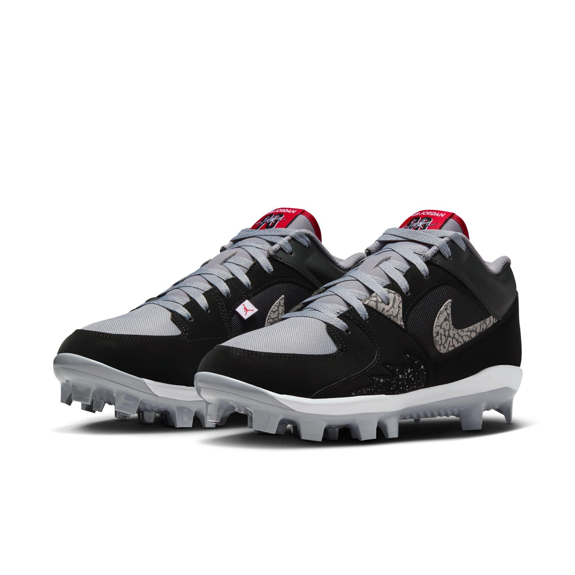 Jordan Stadium 90 Low MCS "Black/Fire Red/Cement Grey/White" Men's Baseball Cleat - BLACK/WHITE/RED Thumbnail View 5
