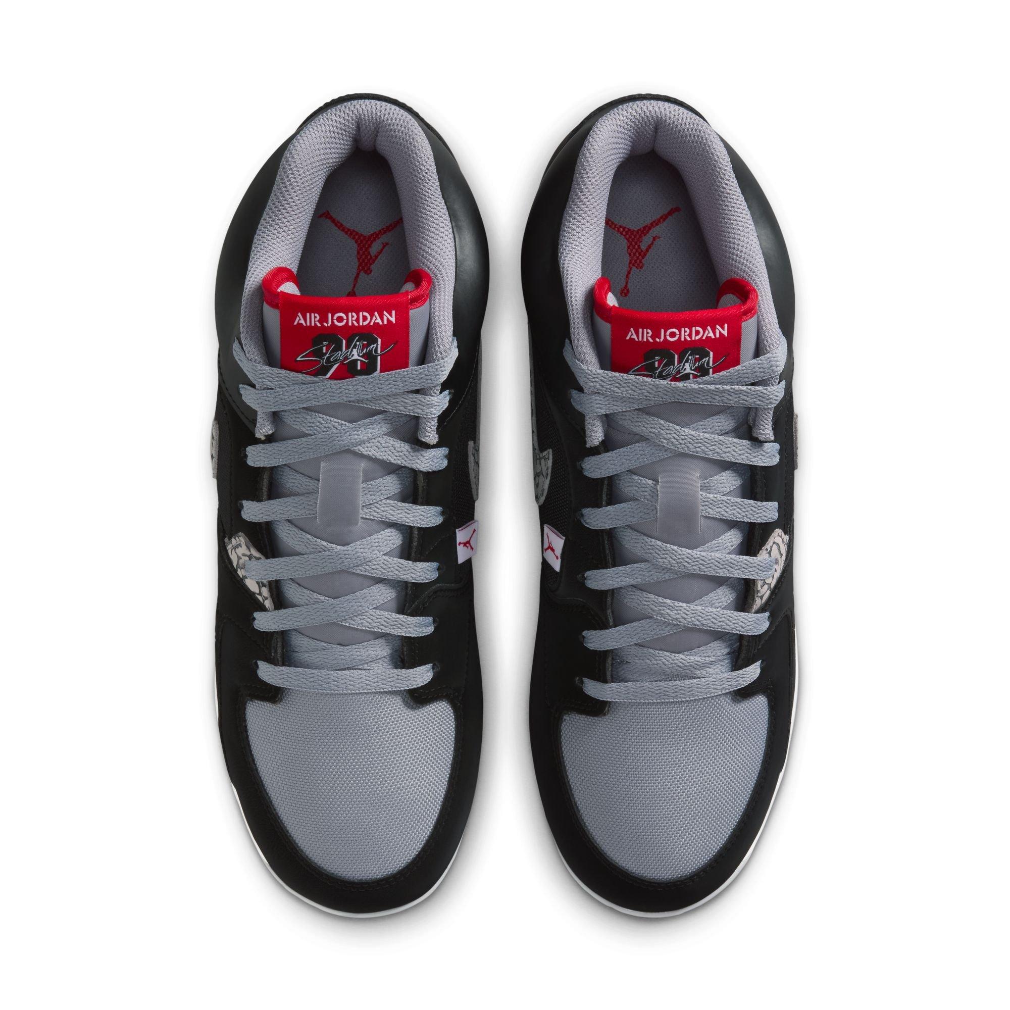 Jordan Stadium 90 Low MCS "Black/Fire Red/Cement Grey/White" Men's Baseball Cleat - BLACK/WHITE/RED Thumbnail View 6