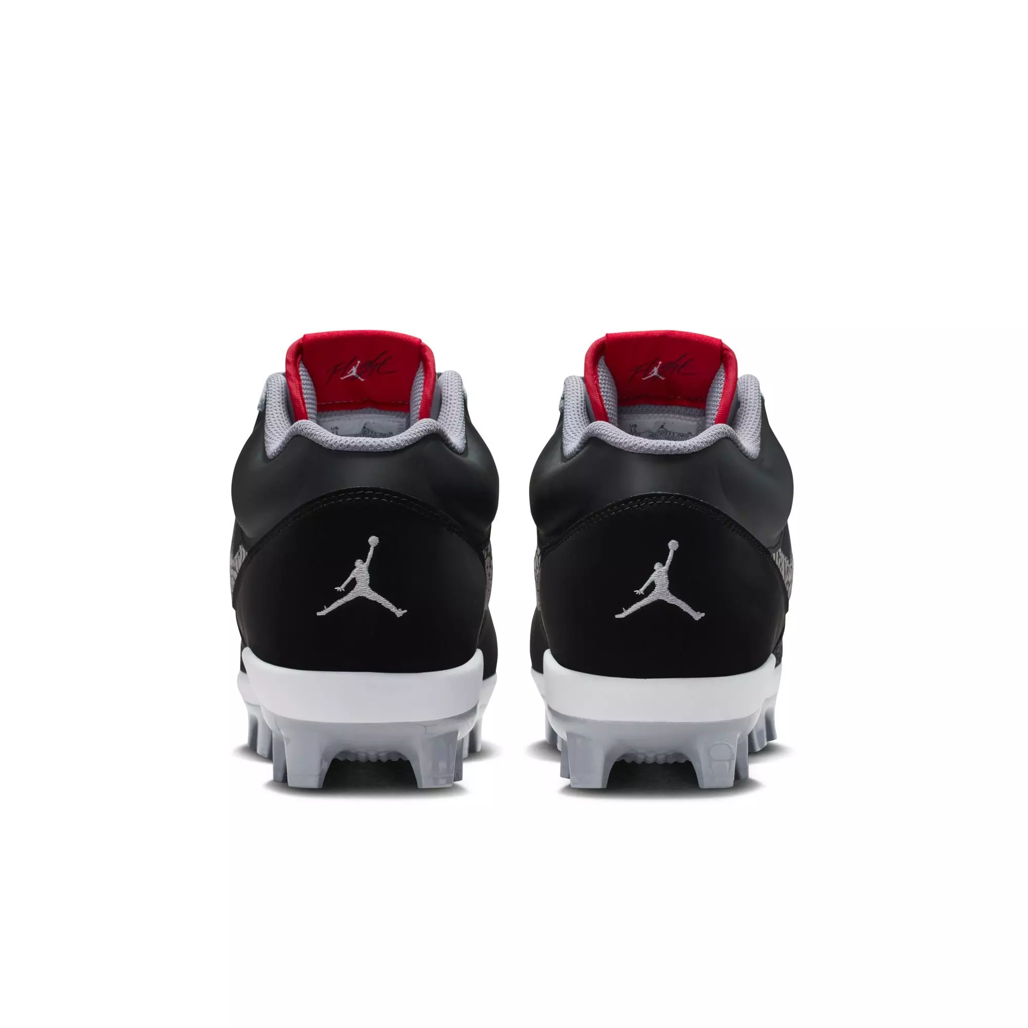 Jordan Stadium 90 Low MCS "Black/Fire Red/Cement Grey/White" Men's Baseball Cleat - BLACK/WHITE/RED