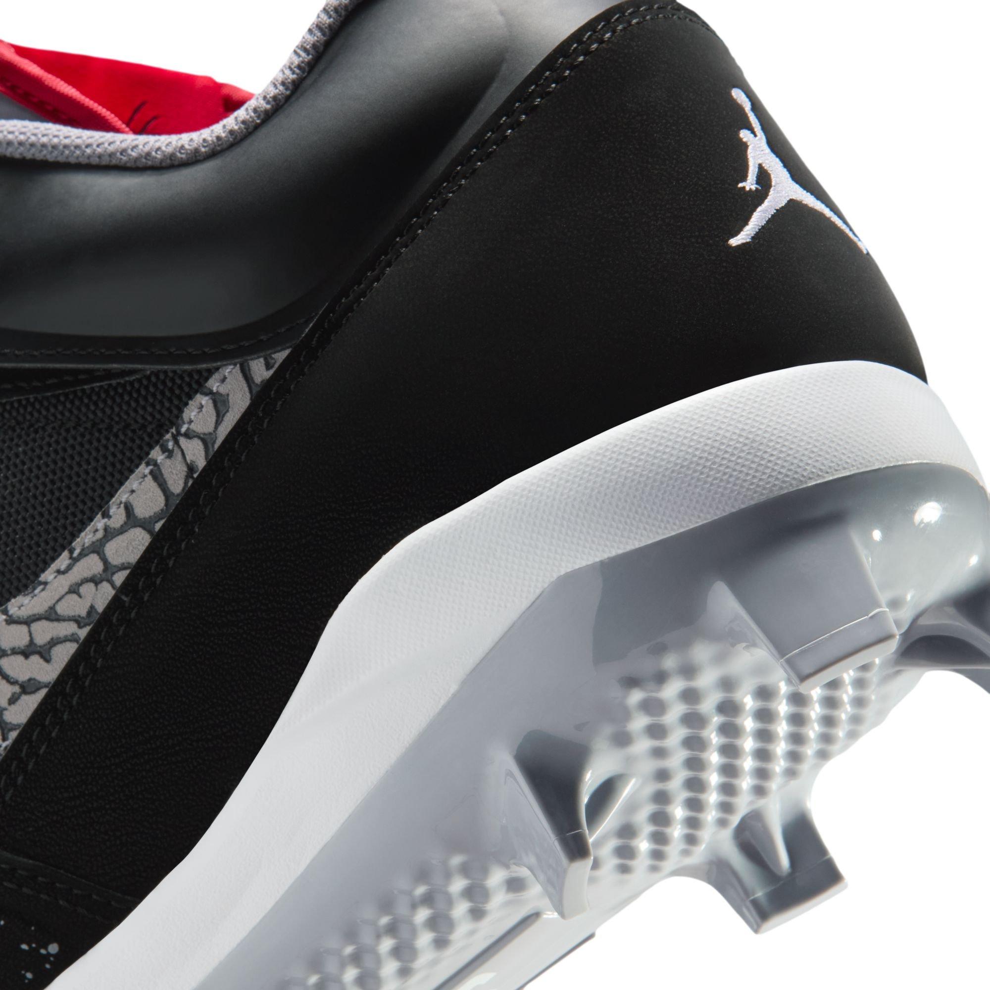 Jordan Stadium 90 Low MCS "Black/Fire Red/Cement Grey/White" Men's Baseball Cleat - BLACK/WHITE/RED Thumbnail View 10