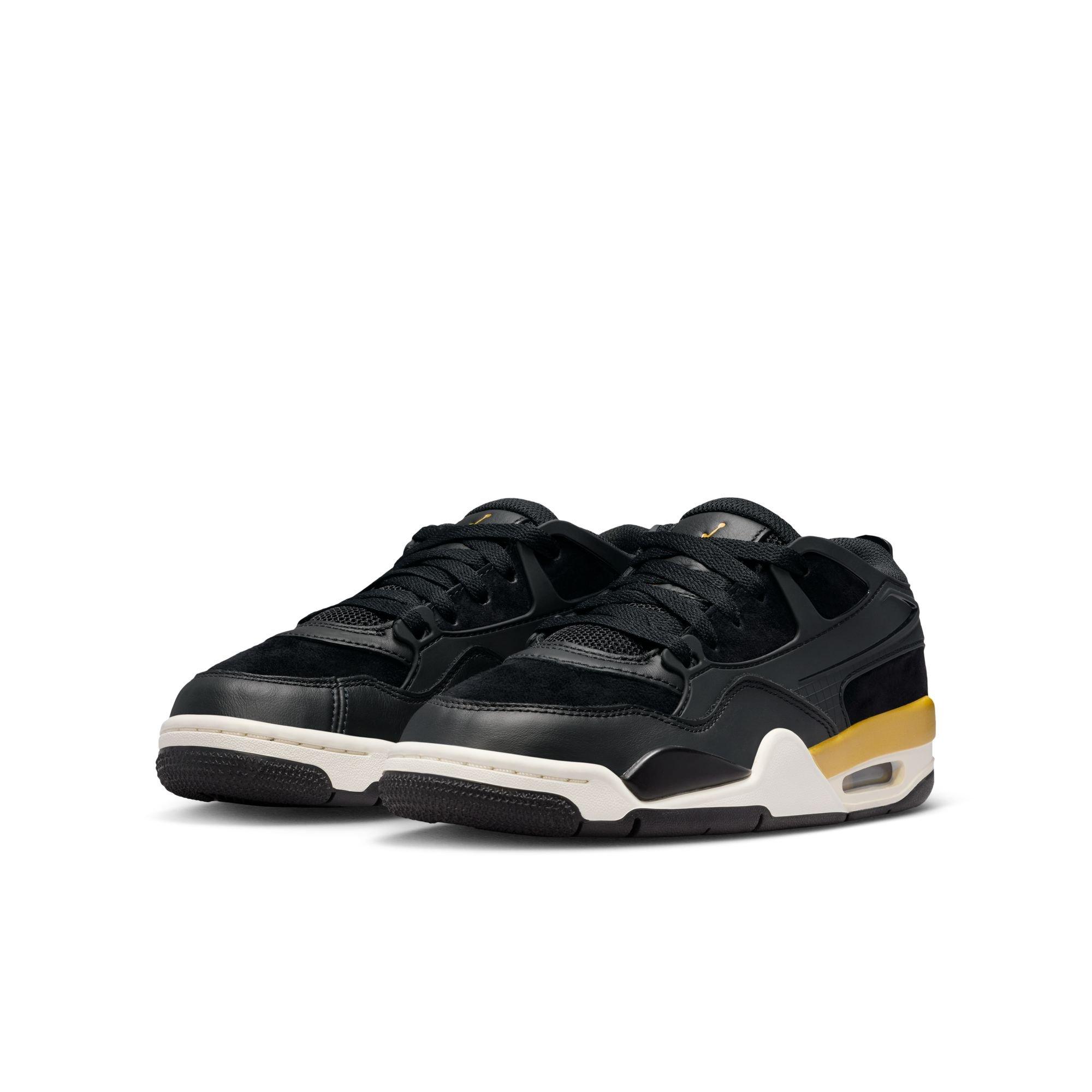 Jordan 4 RM "Black/Metallic Gold/Sail/Team Gold" Grade School Boys' Shoe - BLACK/GOLD Thumbnail View 5