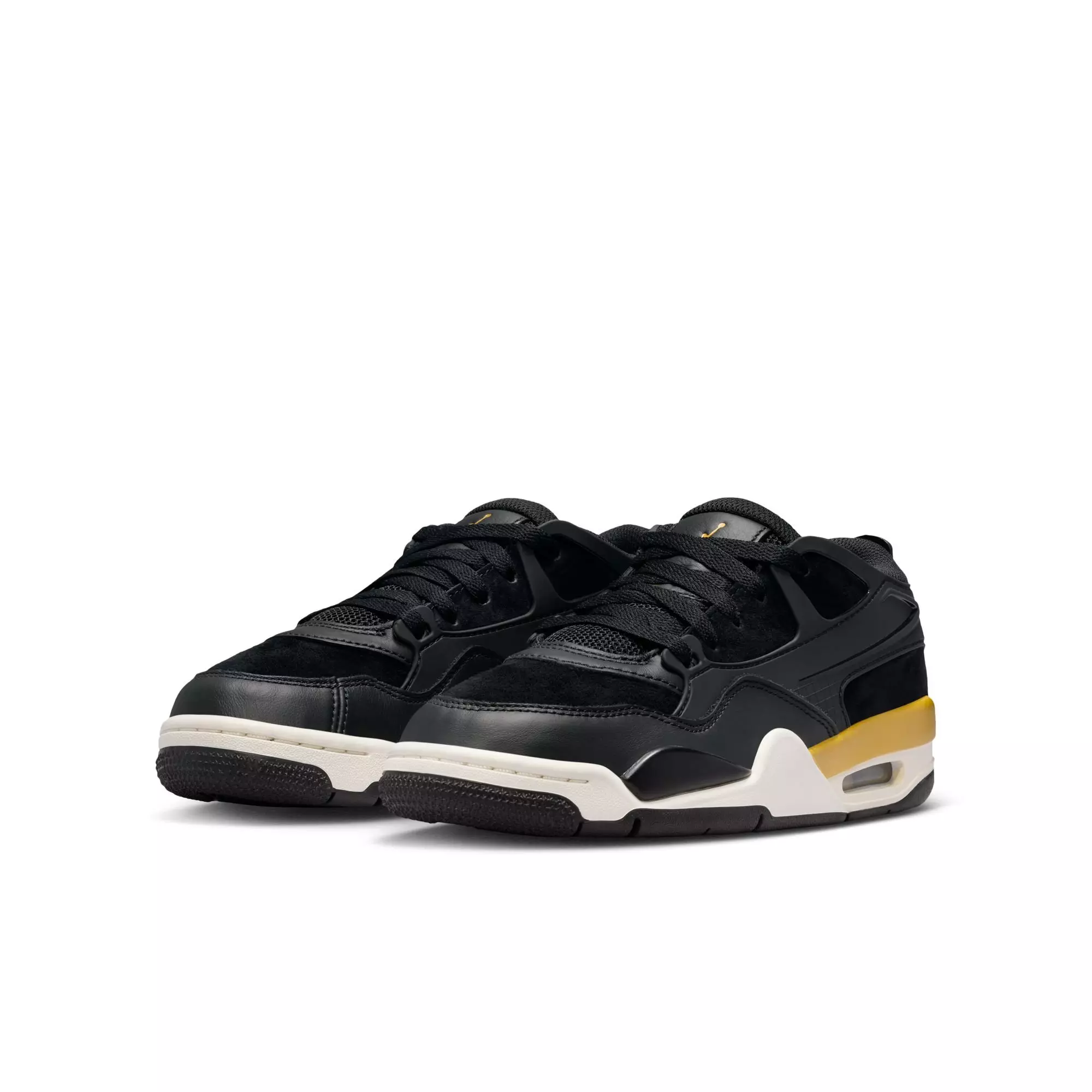 Jordan 4 RM "Black/Metallic Gold/Sail/Team Gold" Grade School Boys' Shoe - BLACK/GOLD