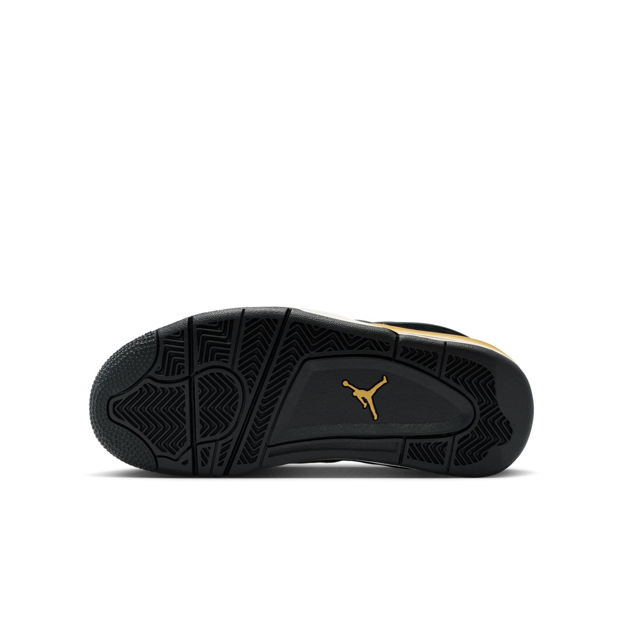 Jordan 4 RM "Black/Metallic Gold/Sail/Team Gold" Grade School Boys' Shoe - BLACK/GOLD Thumbnail View 8