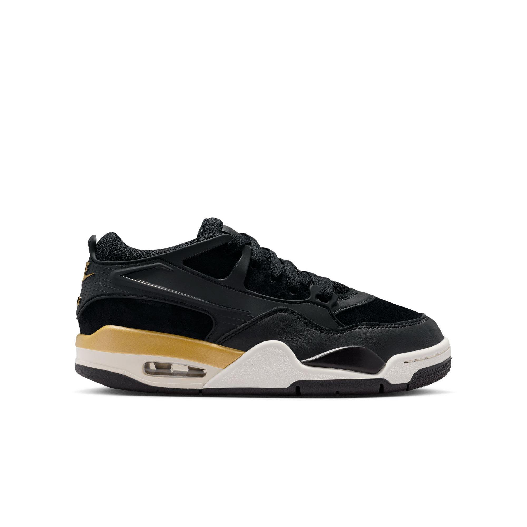 Jordan 4 RM "Black/Metallic Gold/Sail/Team Gold" Grade School Boys' Shoe - BLACK/GOLD Thumbnail View 1