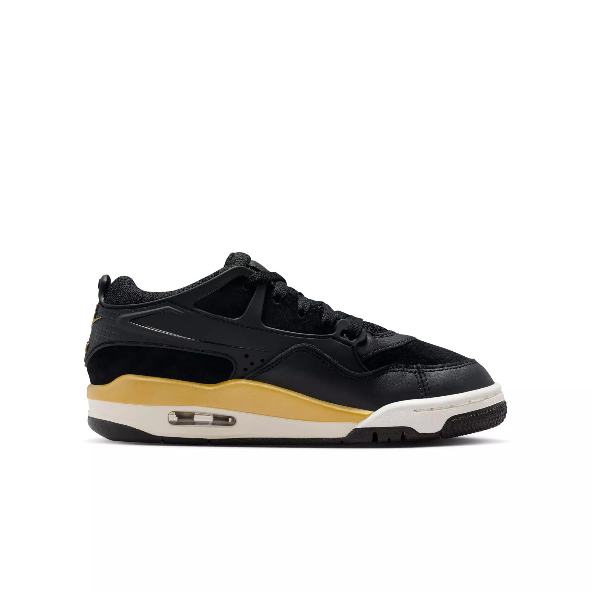 Jordan 4 RM "Black/Metallic Gold/Sail/Team Gold" Grade School Boys' Shoe - BLACK/GOLD
