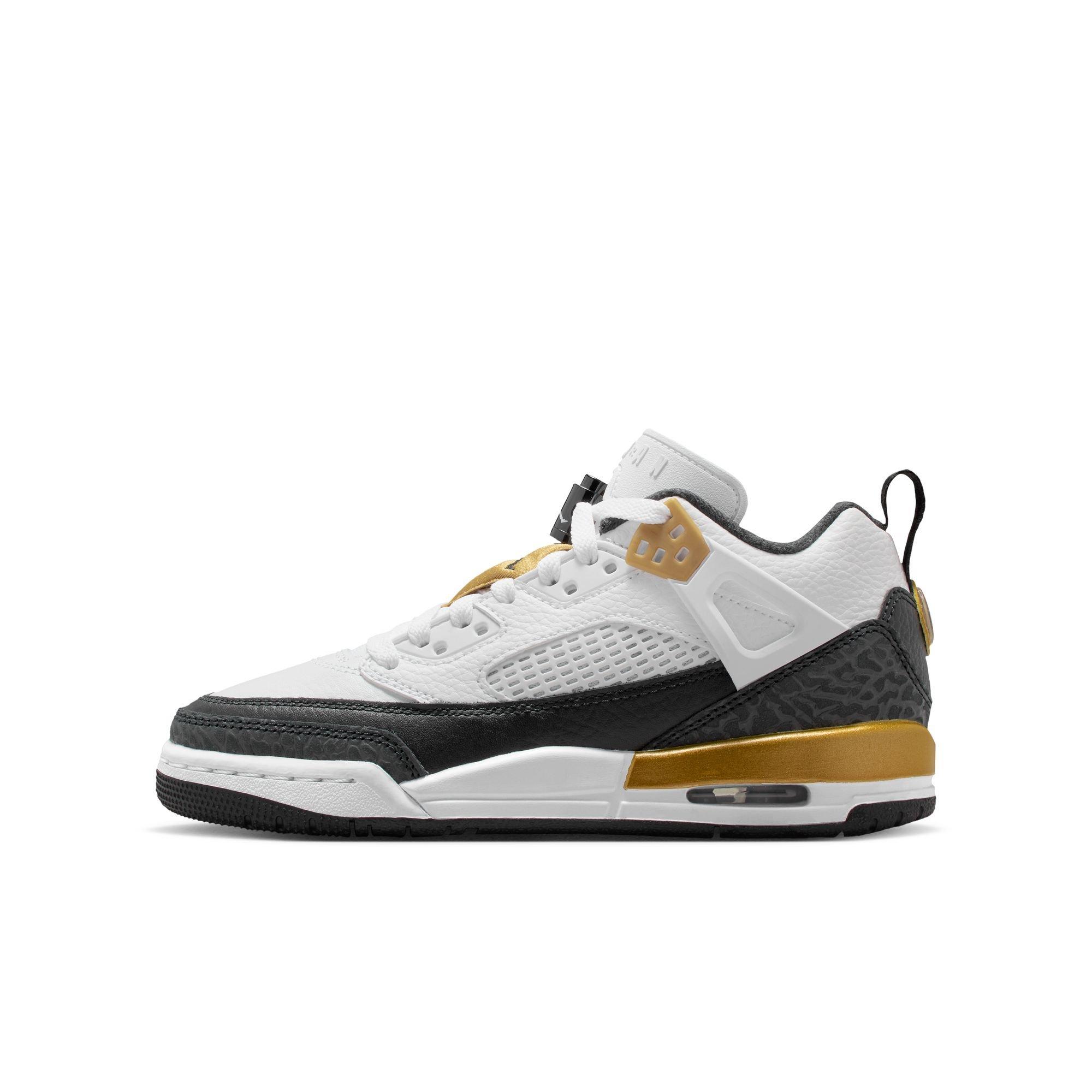 Jordan Spizike Low Grade School Boys' "White/Black/Metallic Gold" Shoe