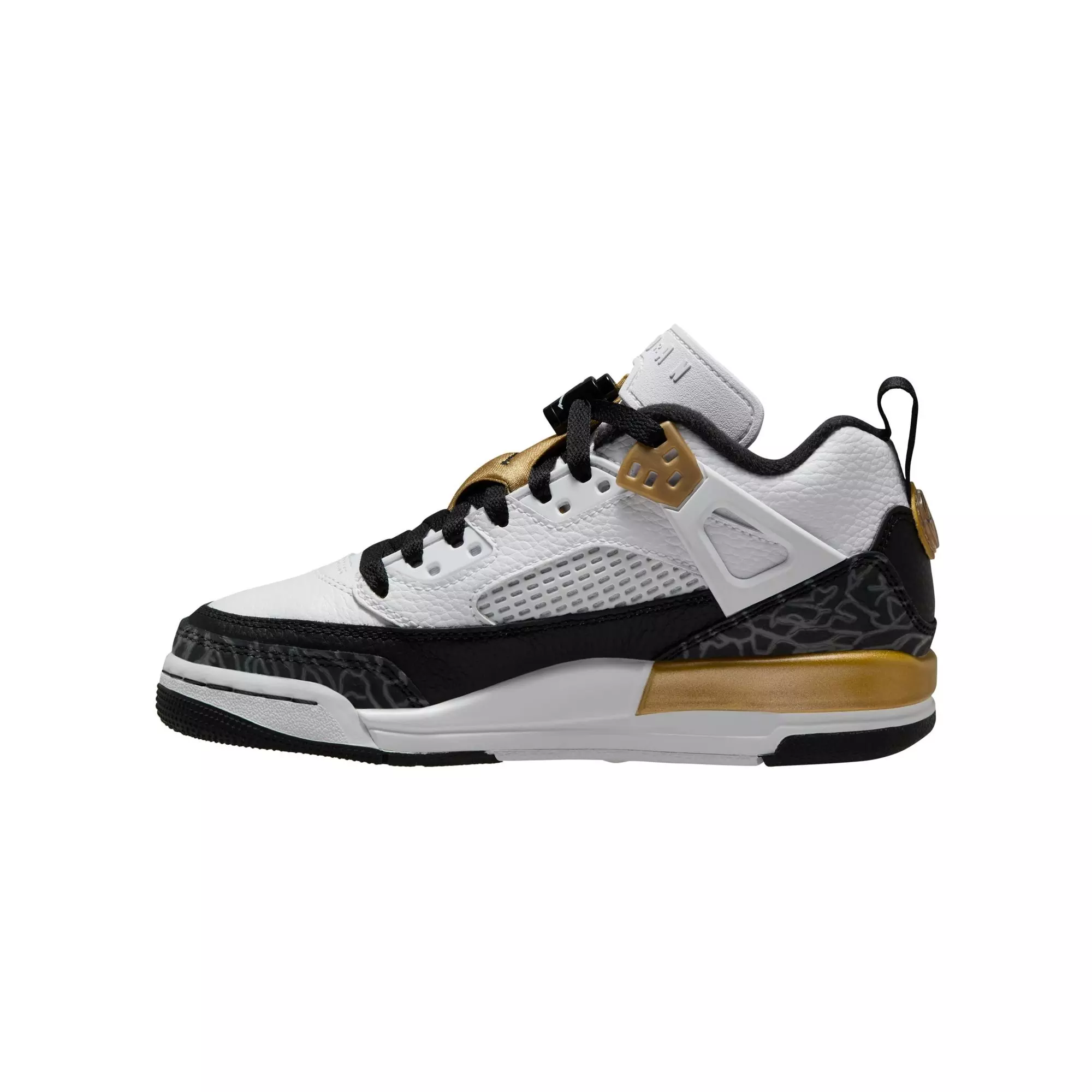 Jordan Spizike Low "White/Black/Metallic Gold" Grade School Boys' Shoe - WHITE/BLACK/GOLD