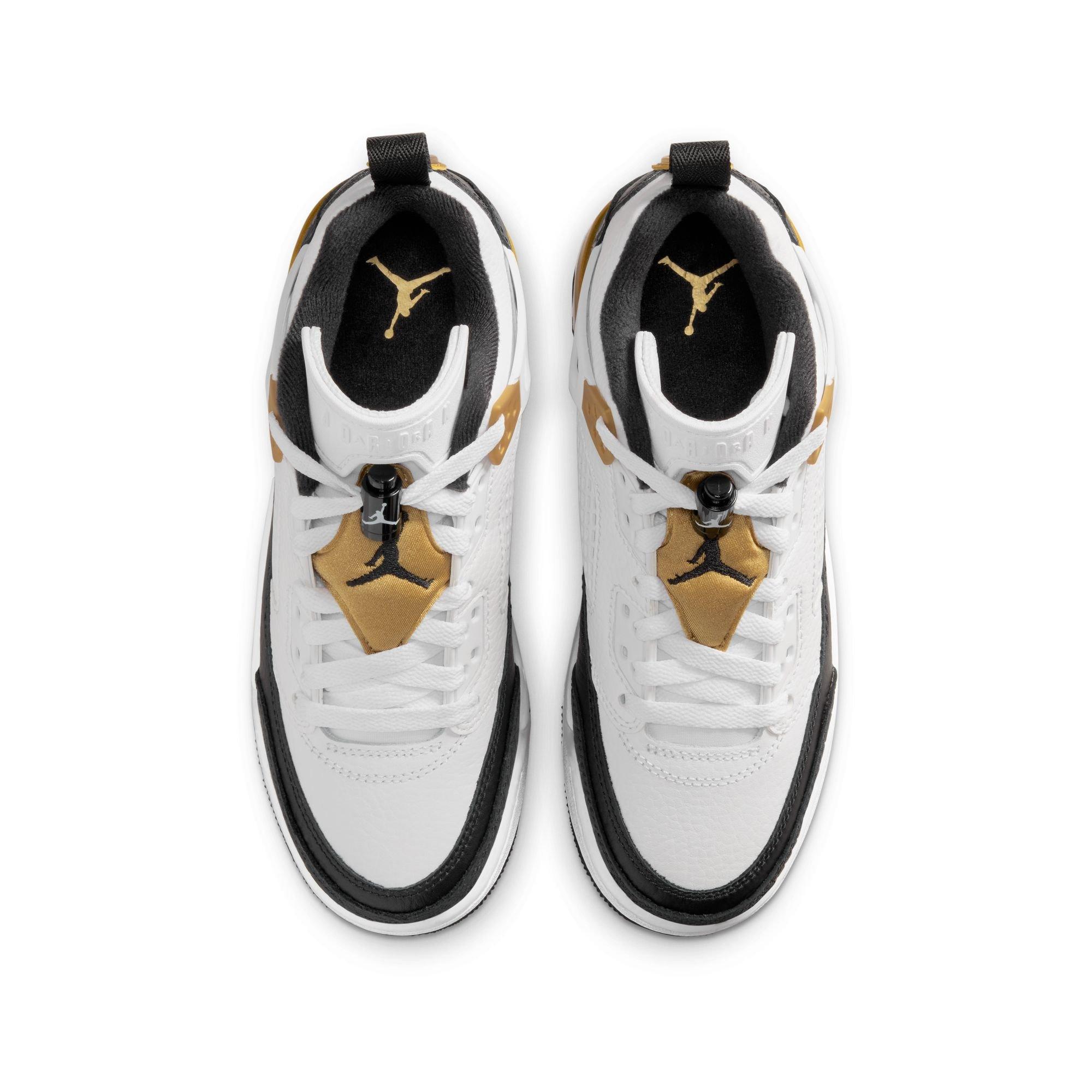 Jordan Spizike Low Grade School Boys' "White/Black/Metallic Gold" Shoe