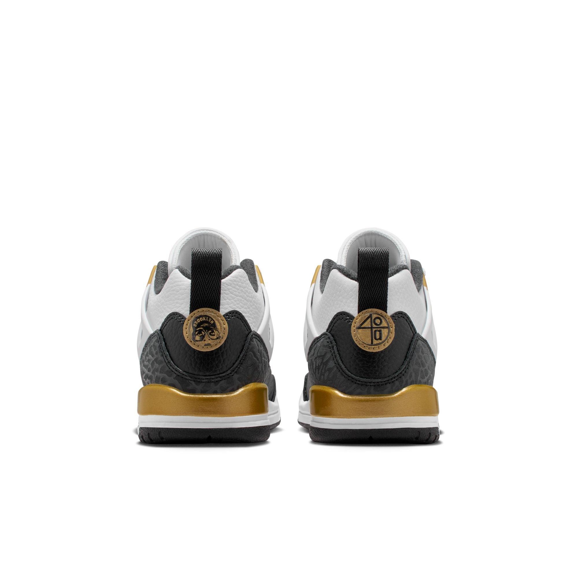 Jordan Spizike Low Grade School Boys' "White/Black/Metallic Gold" Shoe