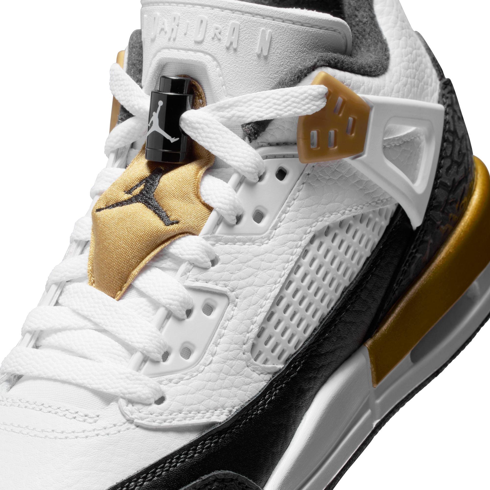 Jordan Spizike Low Grade School Boys' "White/Black/Metallic Gold" Shoe