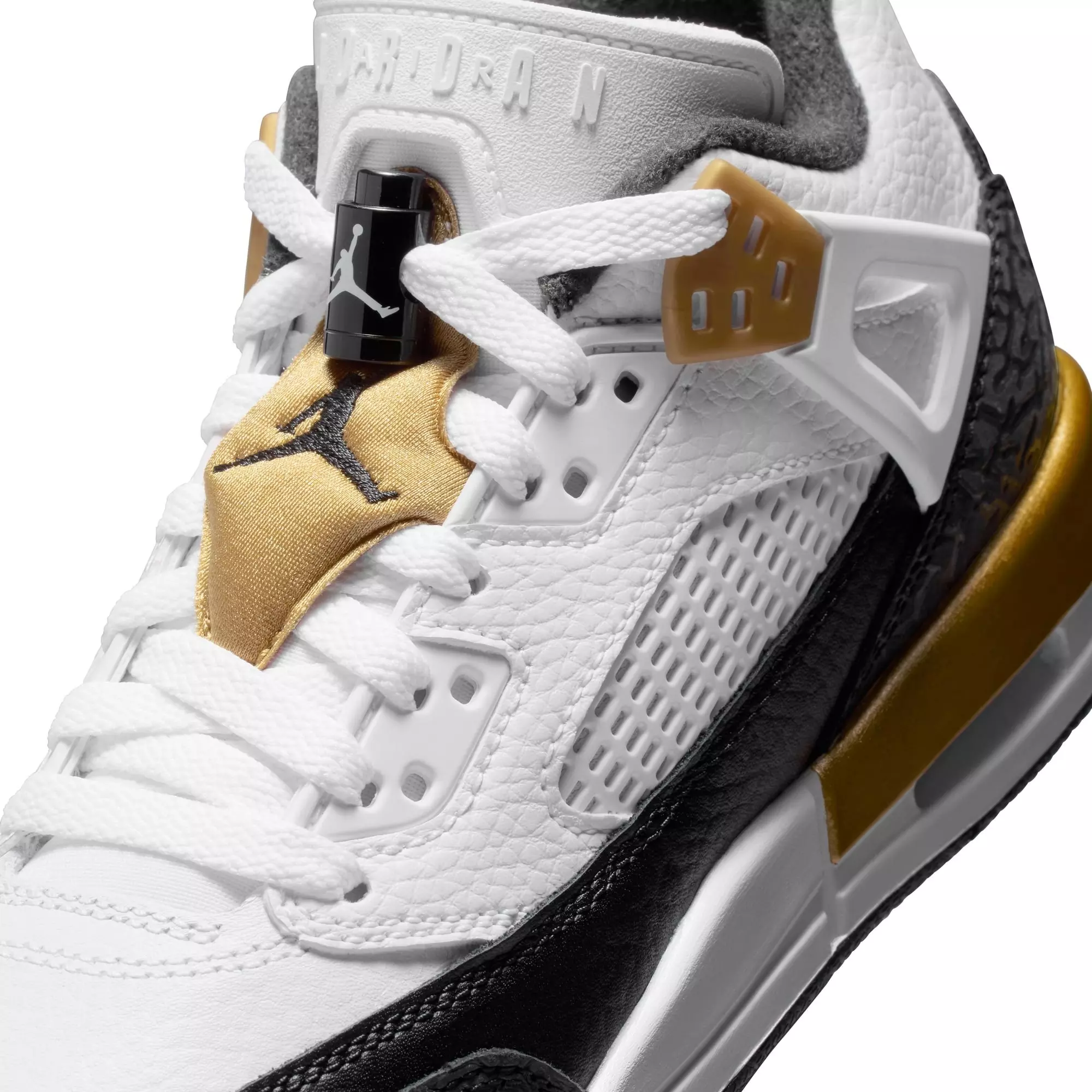 Jordan Spizike Low "White/Black/Metallic Gold" Grade School Boys' Shoe - WHITE/BLACK/GOLD