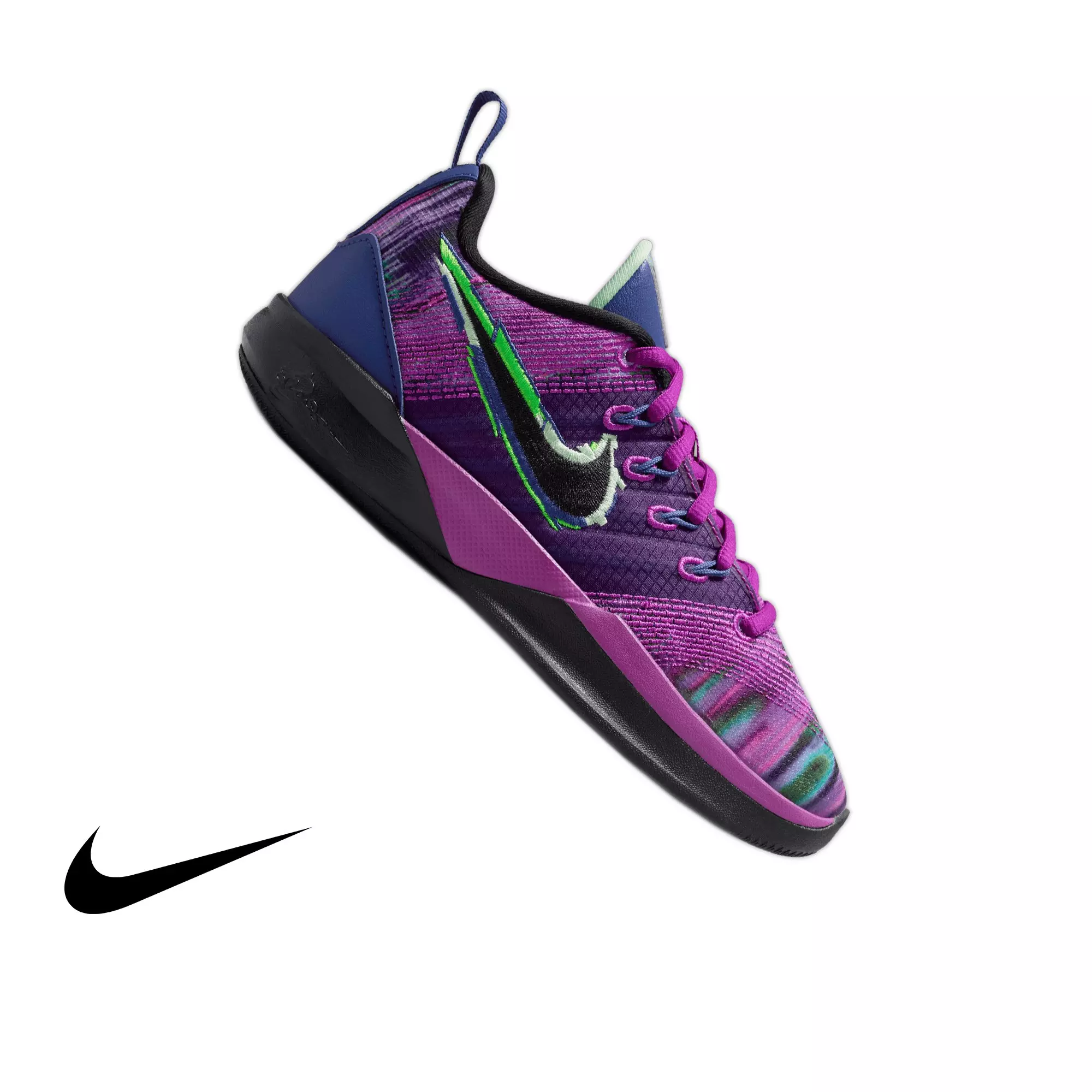 Nike Sabrina 3 "Glitch" Grade School Kids' Basketball Shoe - VIVID PURPLE/BLACK/DEEP NIGHT