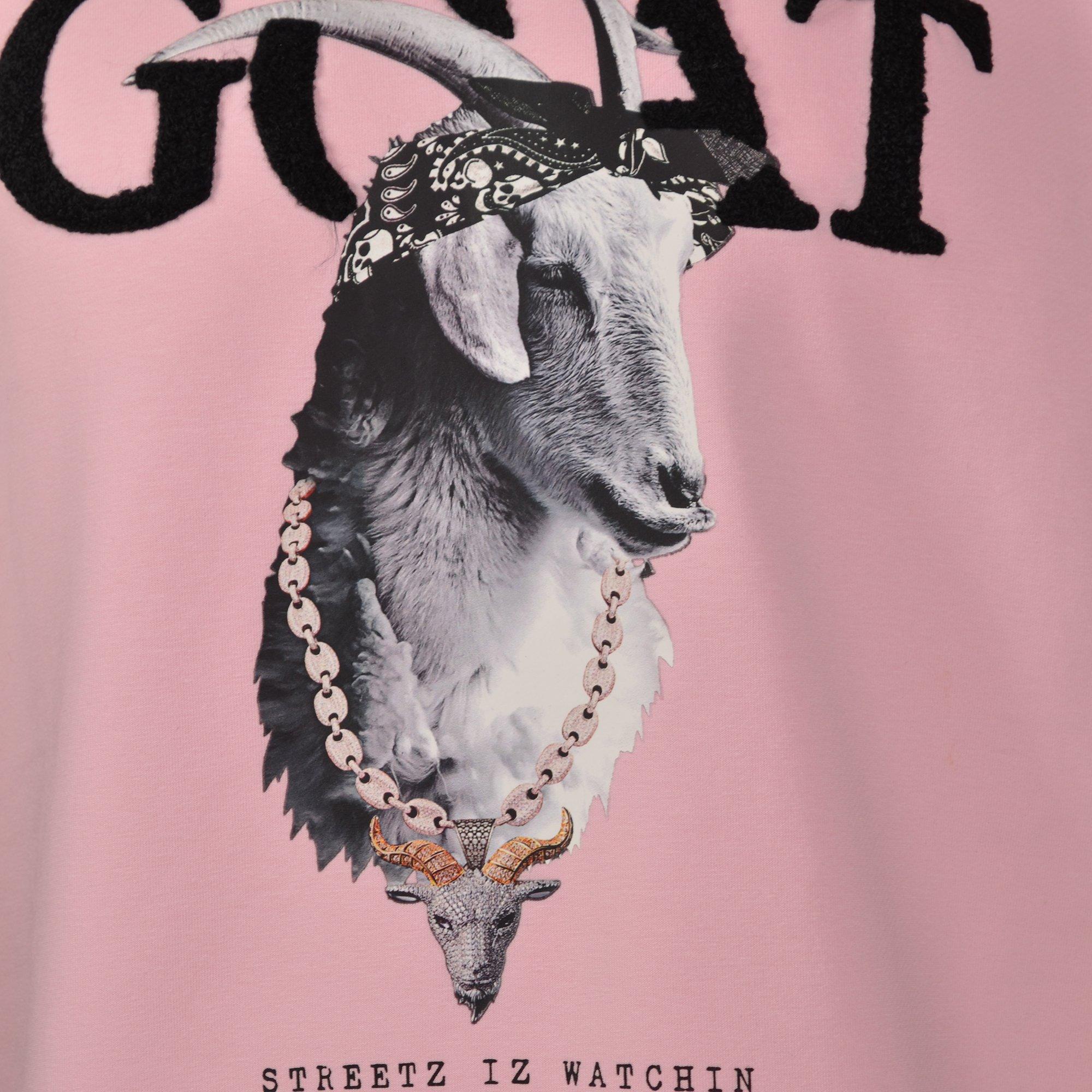 Streetz Iz Watchin GOAT Big Girls' Soft Pink Tee