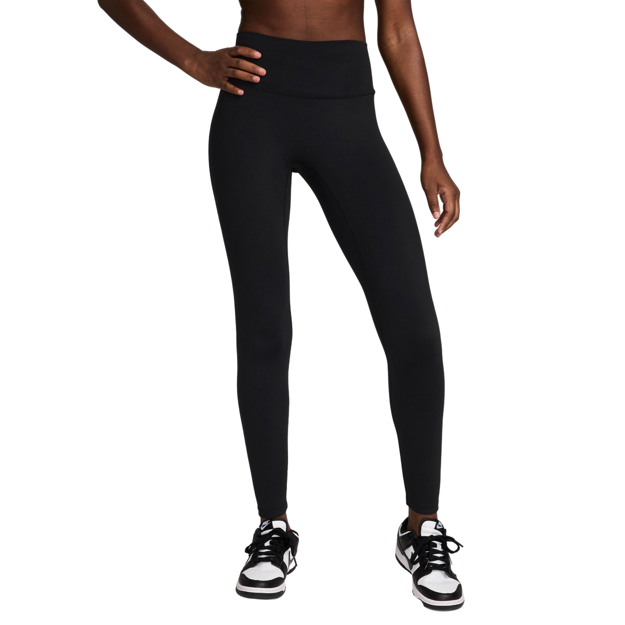 Nike Women's One Seamless Front High-Waisted Full-Length Leggings - Black - BLACK Thumbnail View 1