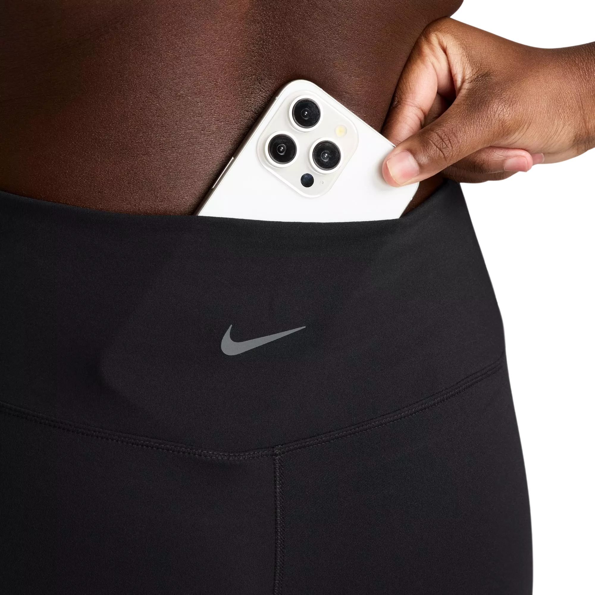 Nike Women's One Seamless Front High-Waisted Full-Length Leggings - BLACK