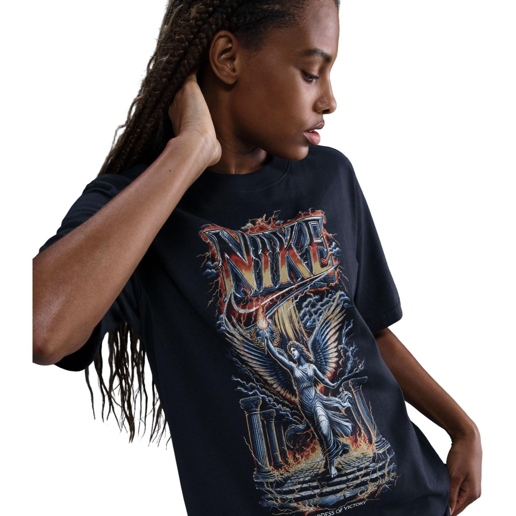 Nike Women's Sportswear Loose Tee-Navy - BLACK Thumbnail View 3