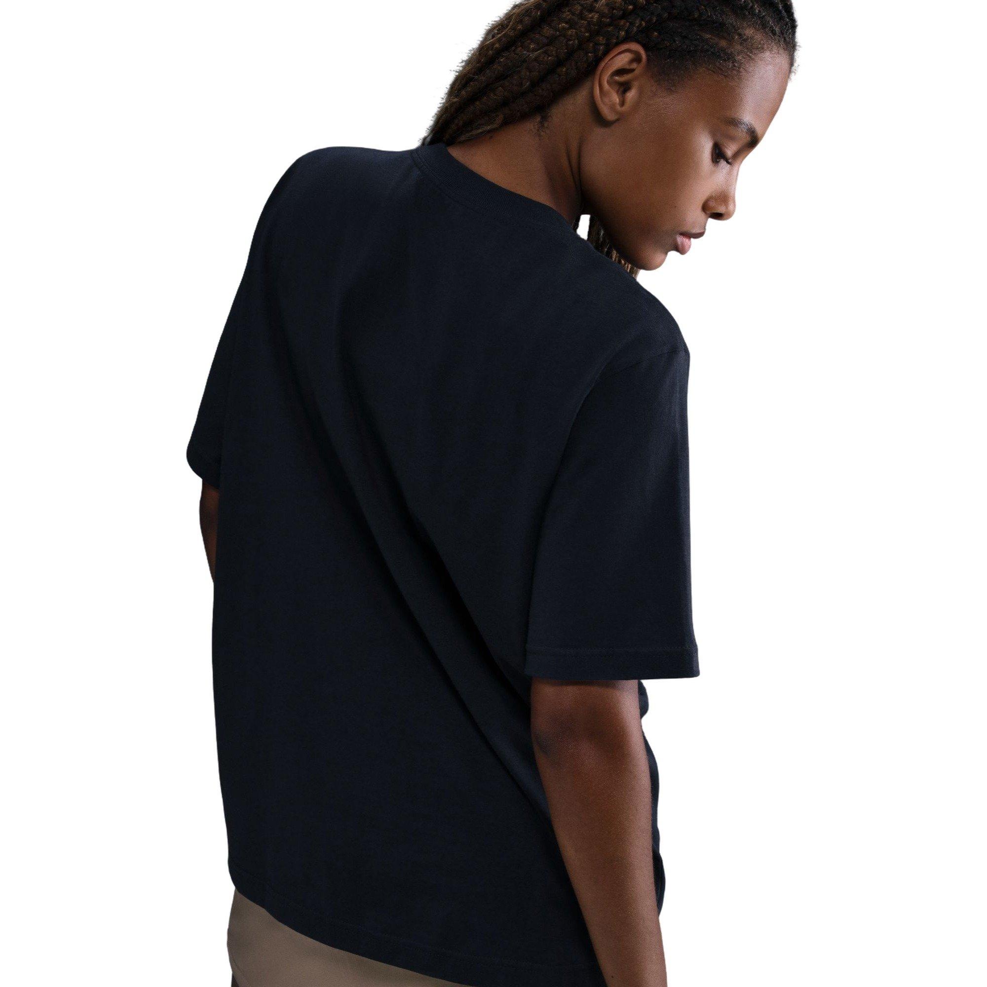 Nike Women's Sportswear Loose Tee-Navy - BLACK Thumbnail View 4