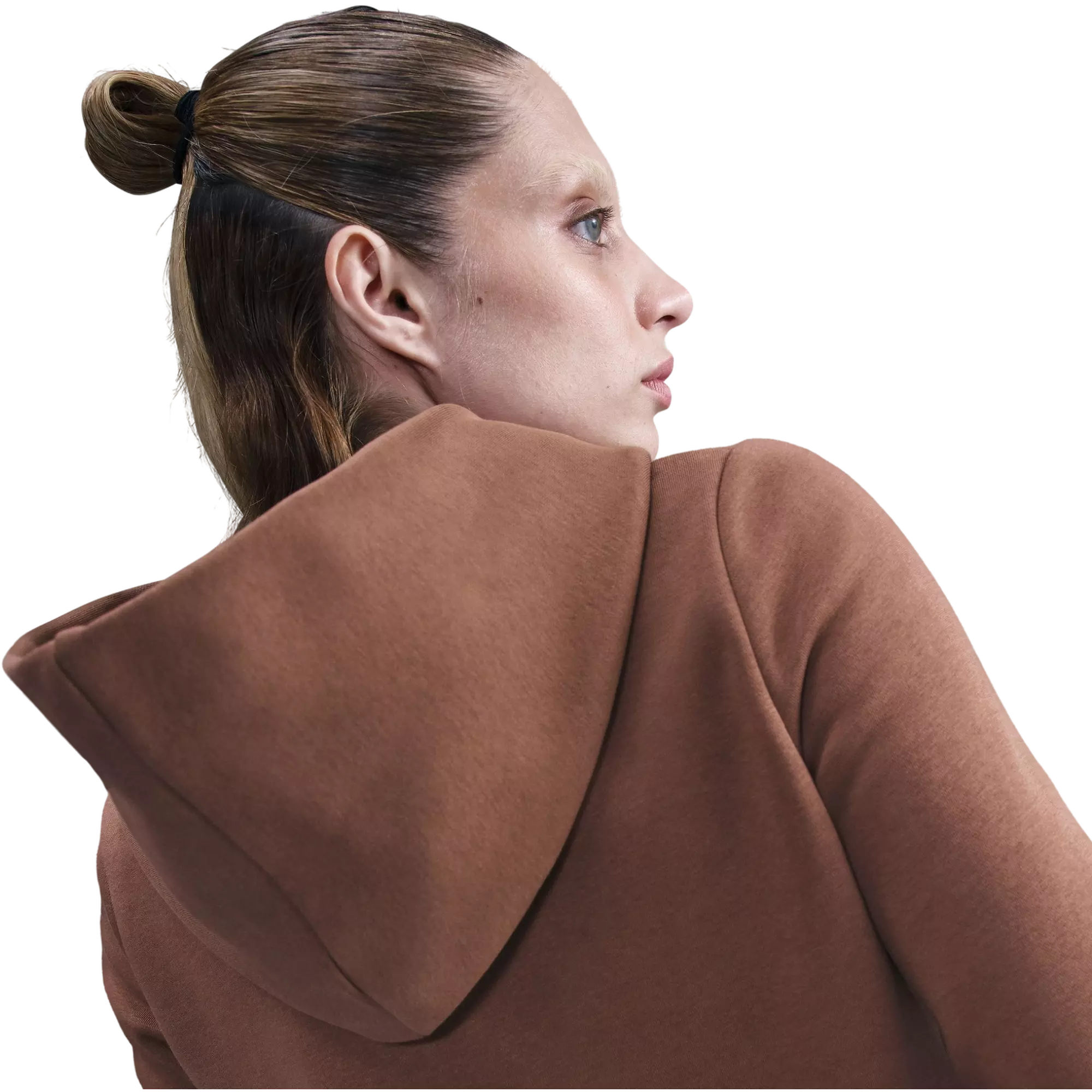 Nike Women's Sportswear Phoenix Fleece Shrunken Hoodie - BROWN