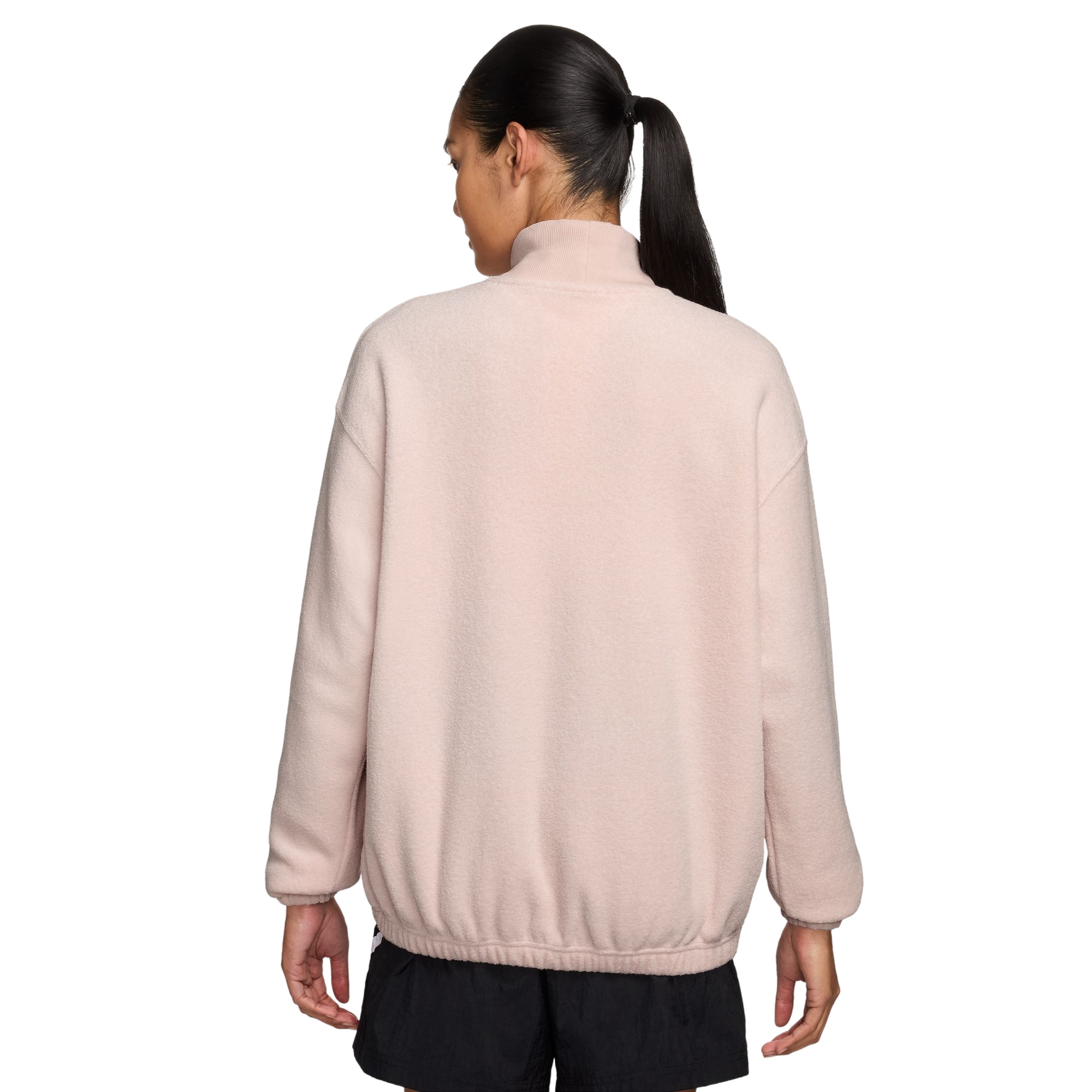 Nike Women's Sportswear Phoenix Plush Cozy Oversized Long-Sleeve Mock-Neck Top - PINK Thumbnail View 2